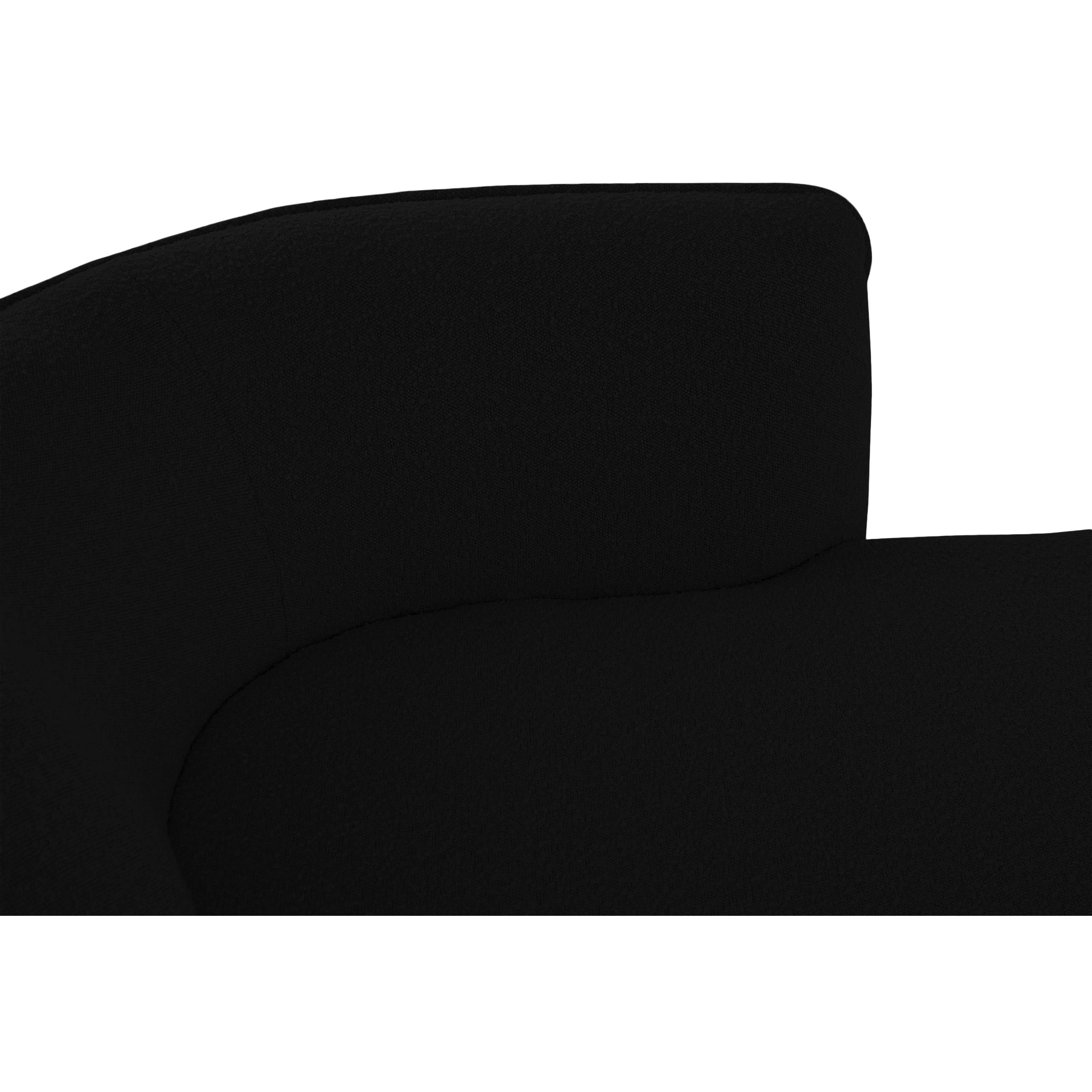 Meridian Hilton Black Fabric Chaise