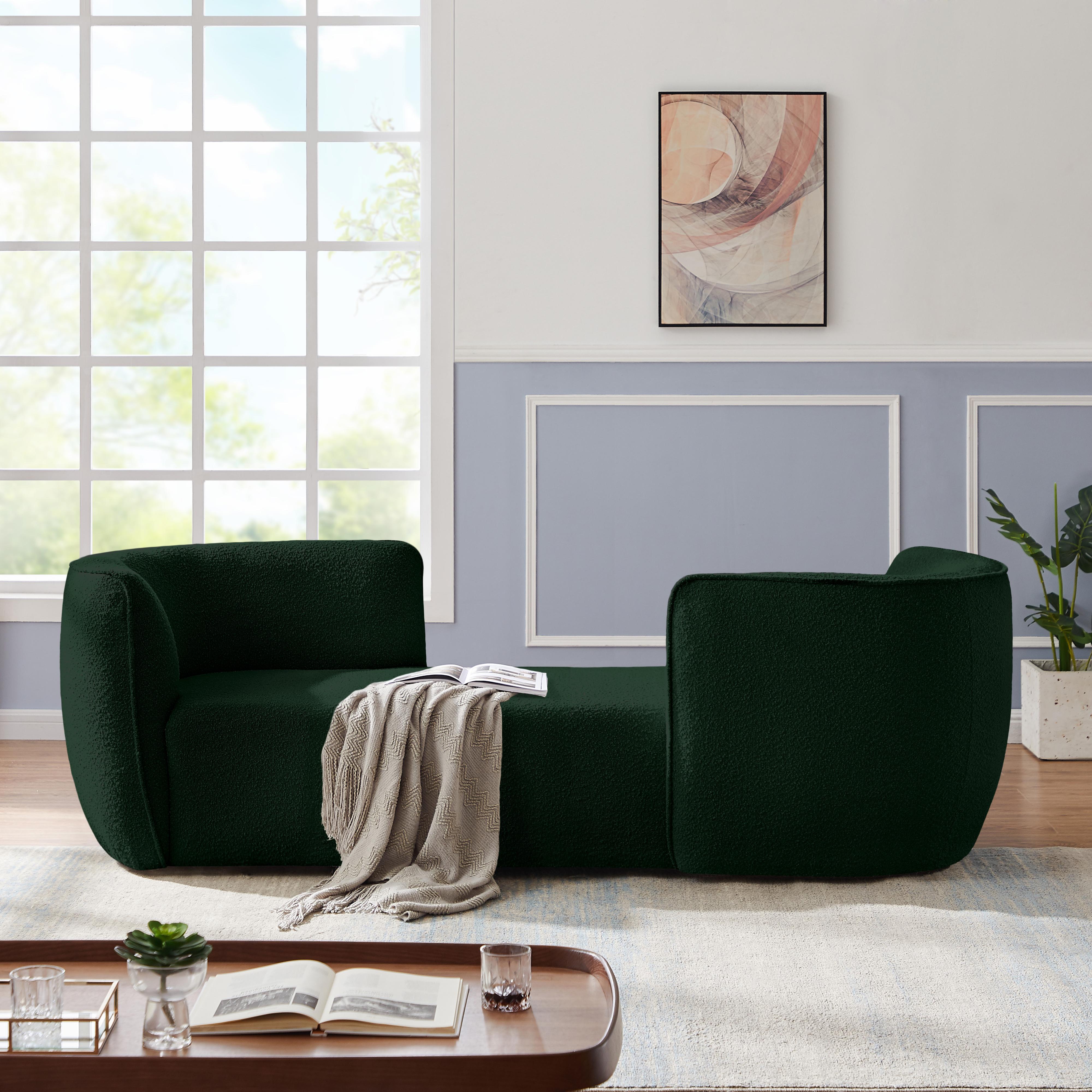 Meridian Hilton Green Fabric Chaise