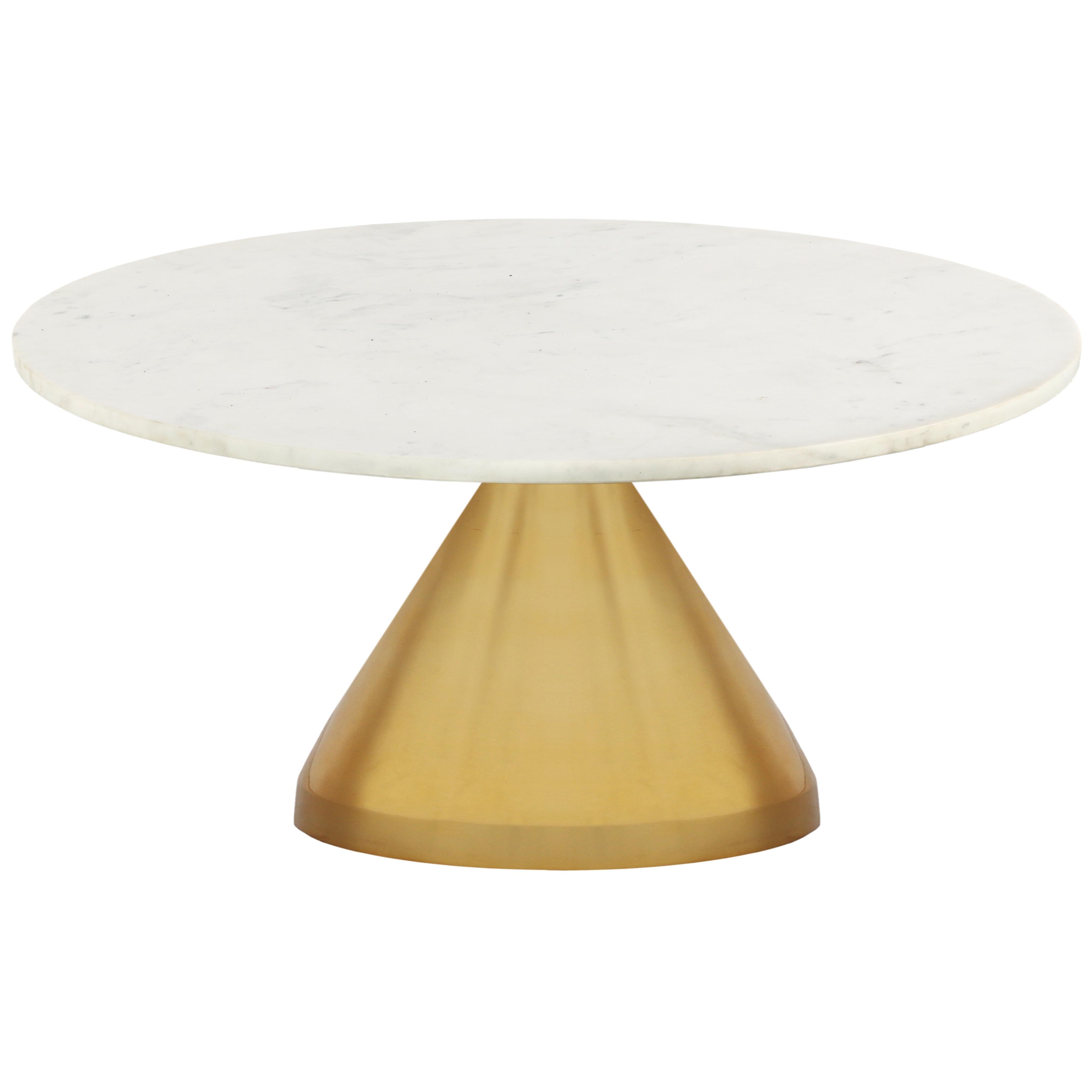 Meridian Emery White Marble Coffee Table