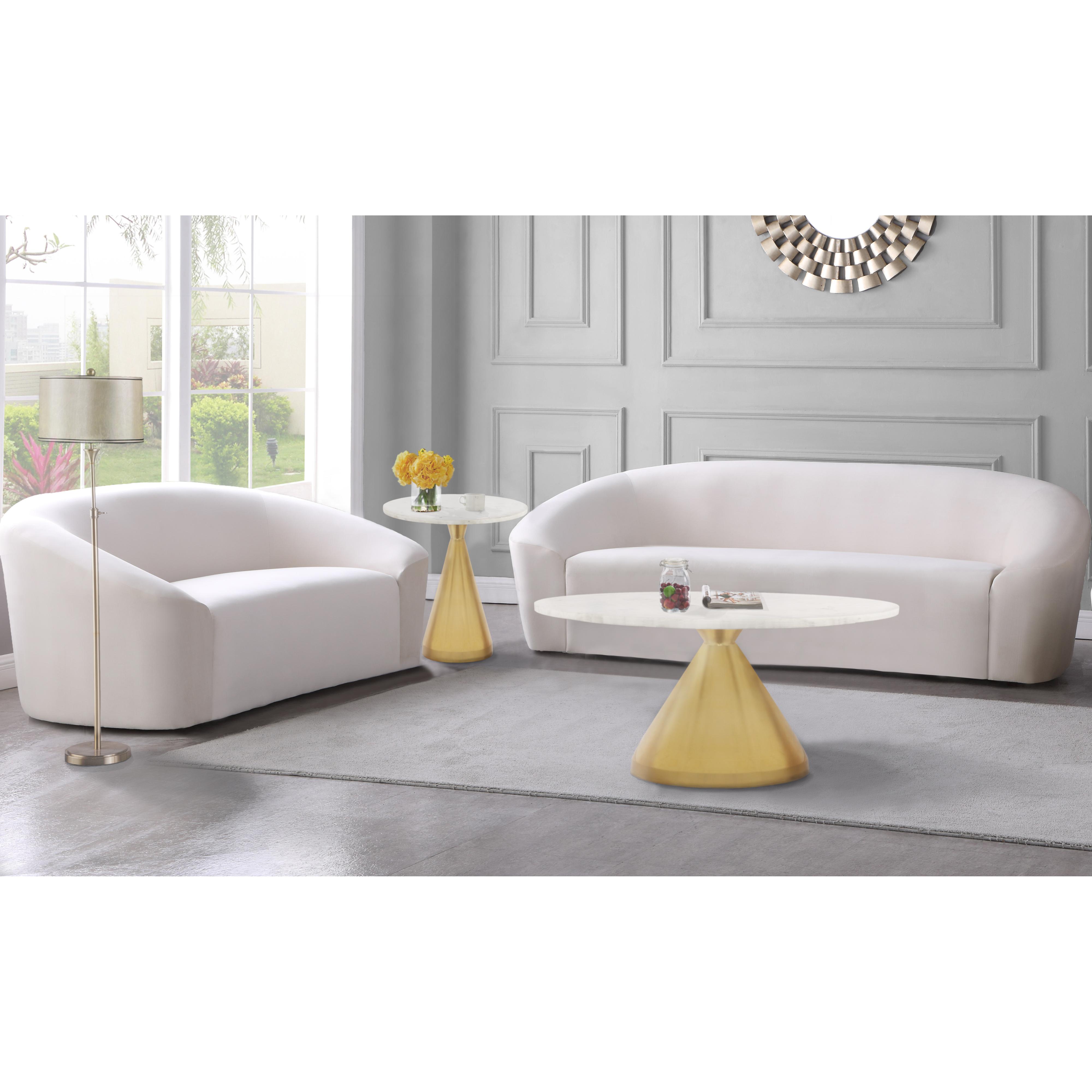Meridian Emery White Marble Coffee Table