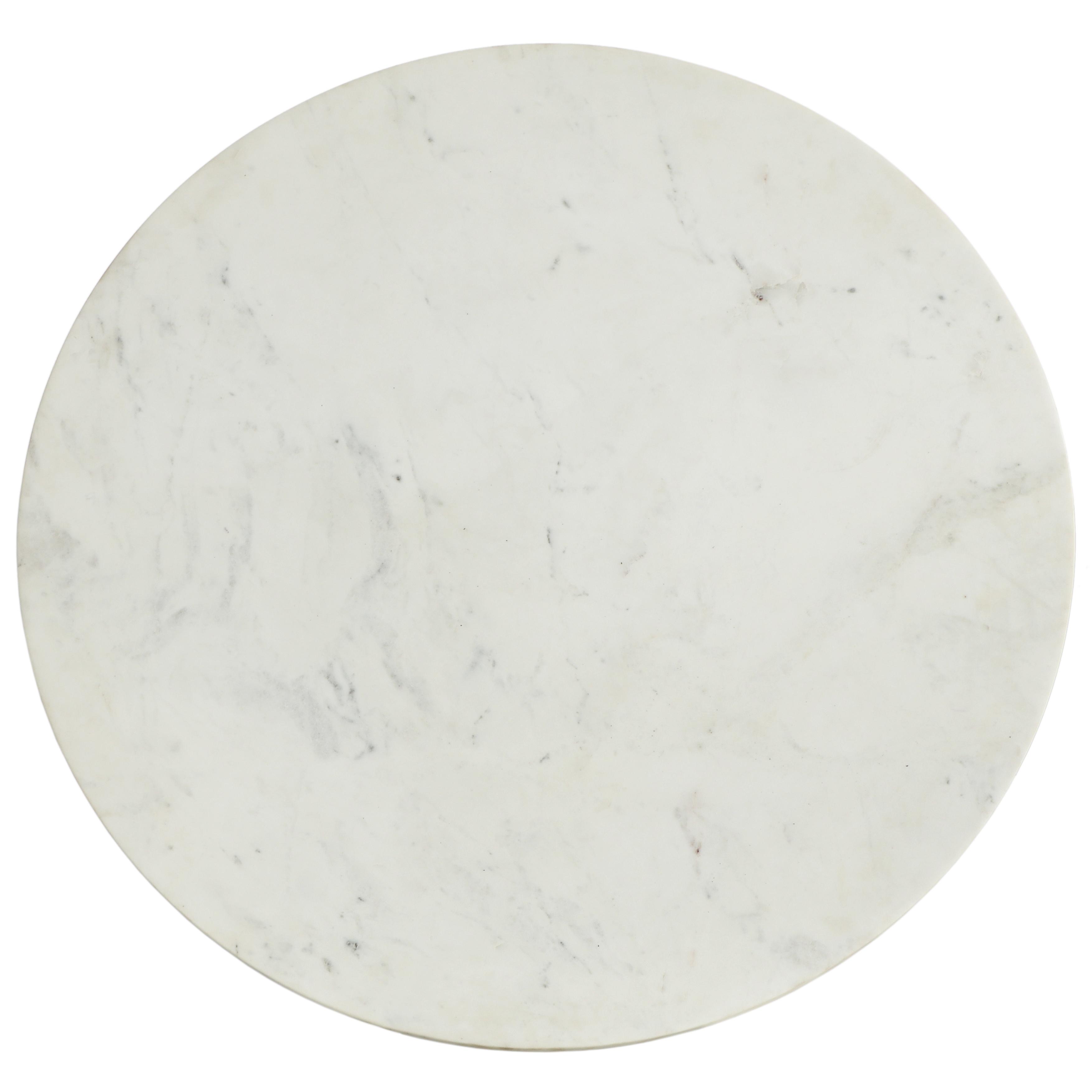 Meridian Emery White Marble End Table