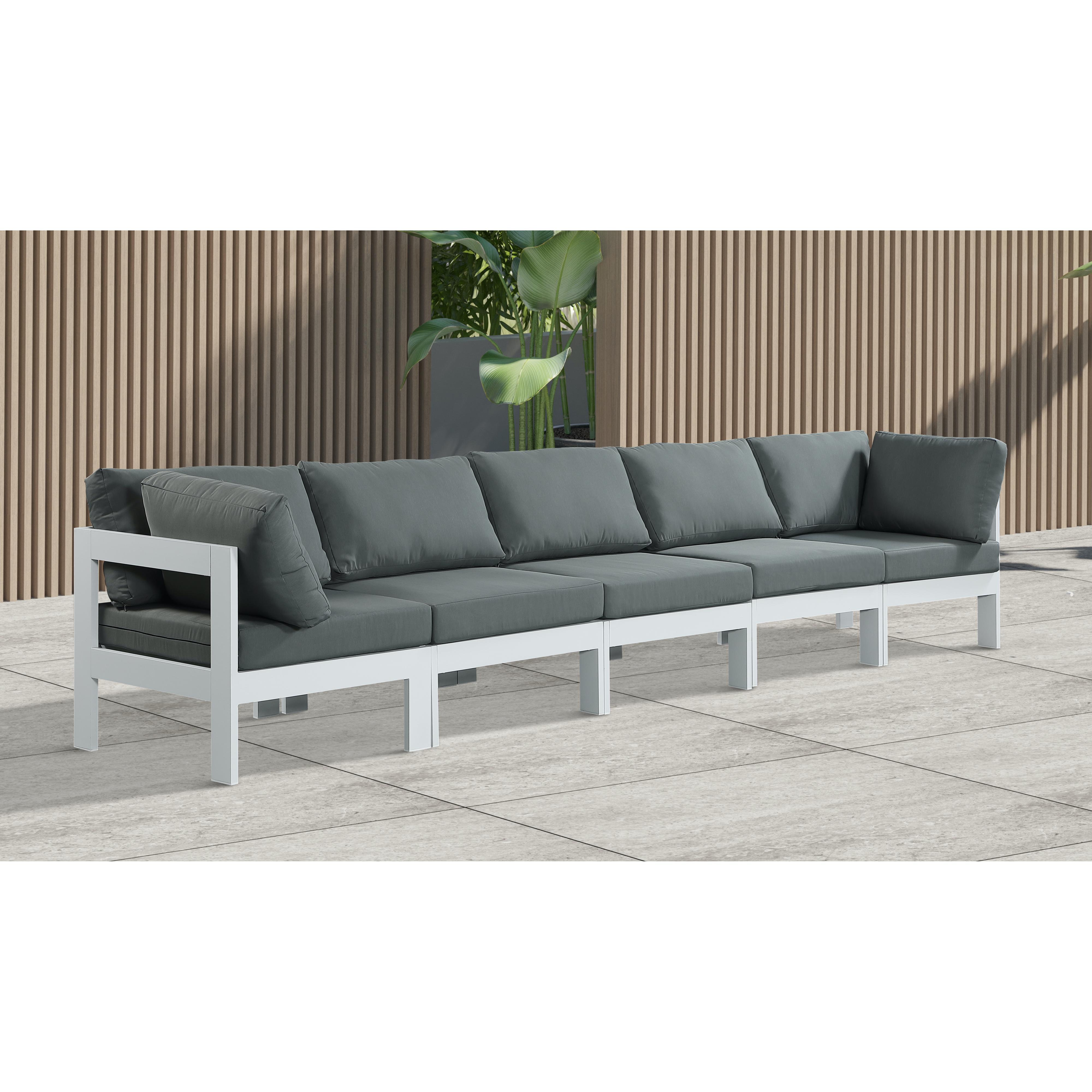 Meridian Nizuc Grey Water Resistant Fabric Outdoor Patio Modular Sofa
