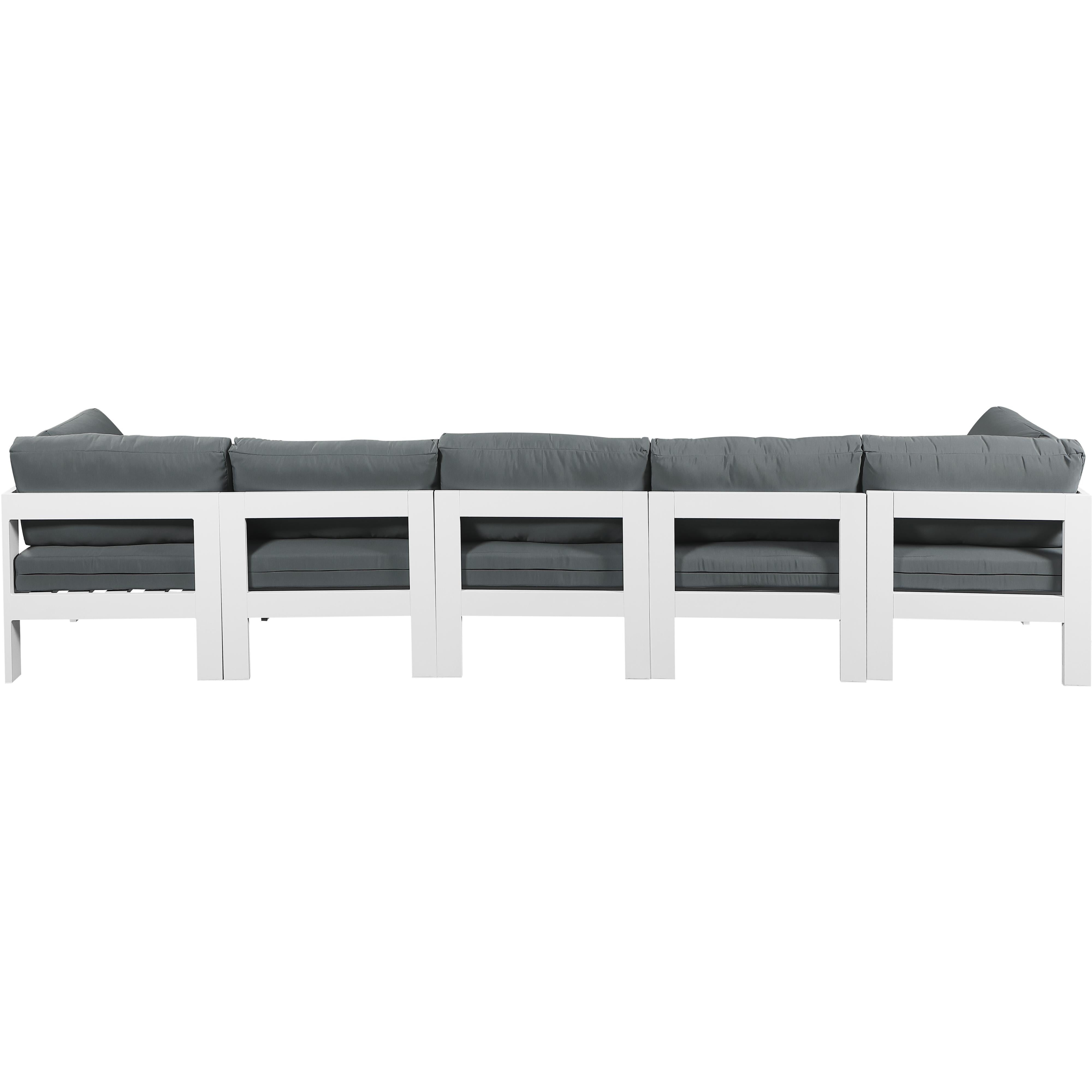 Meridian Nizuc Grey Water Resistant Fabric Outdoor Patio Modular Sofa