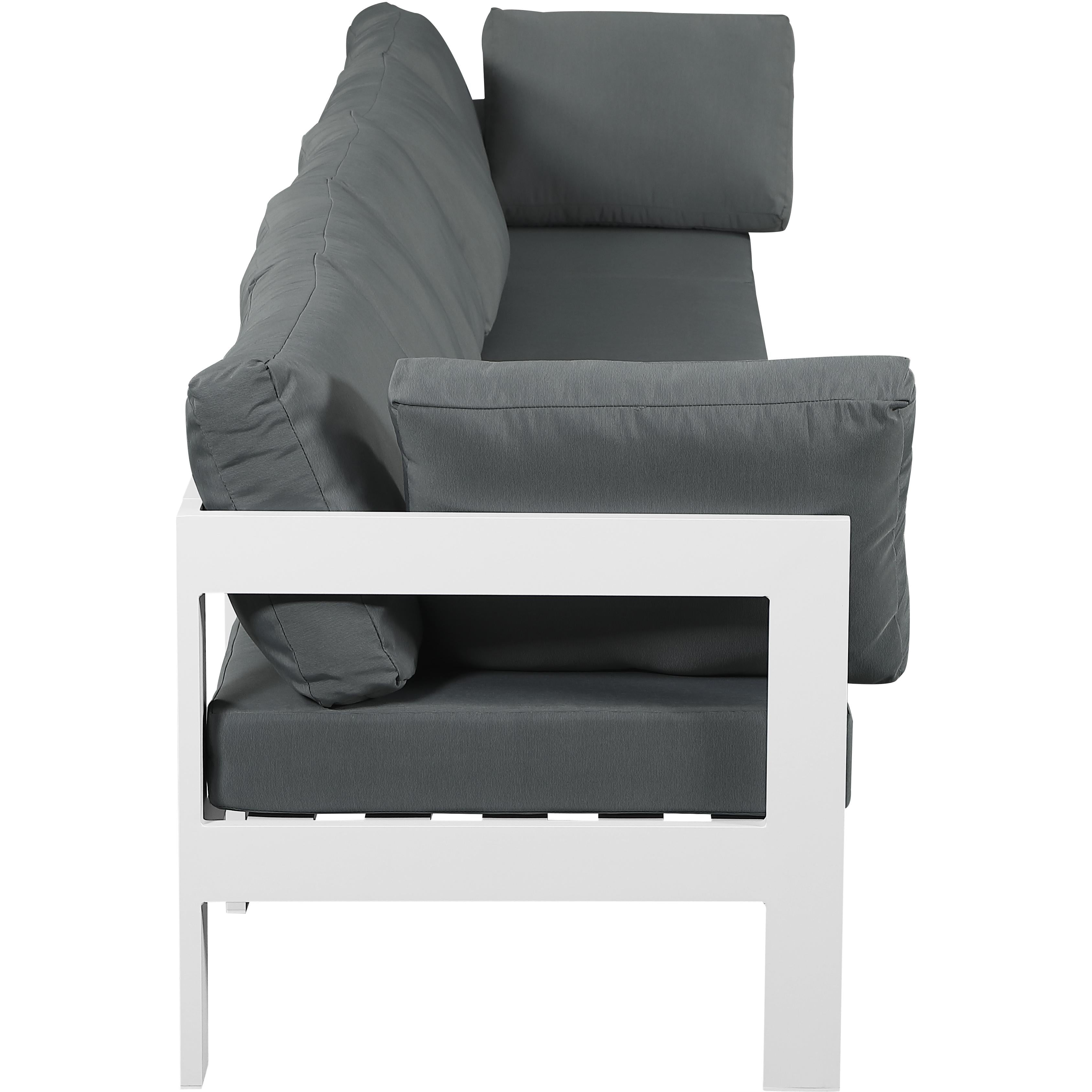 Meridian Nizuc Grey Water Resistant Fabric Outdoor Patio Modular Sofa