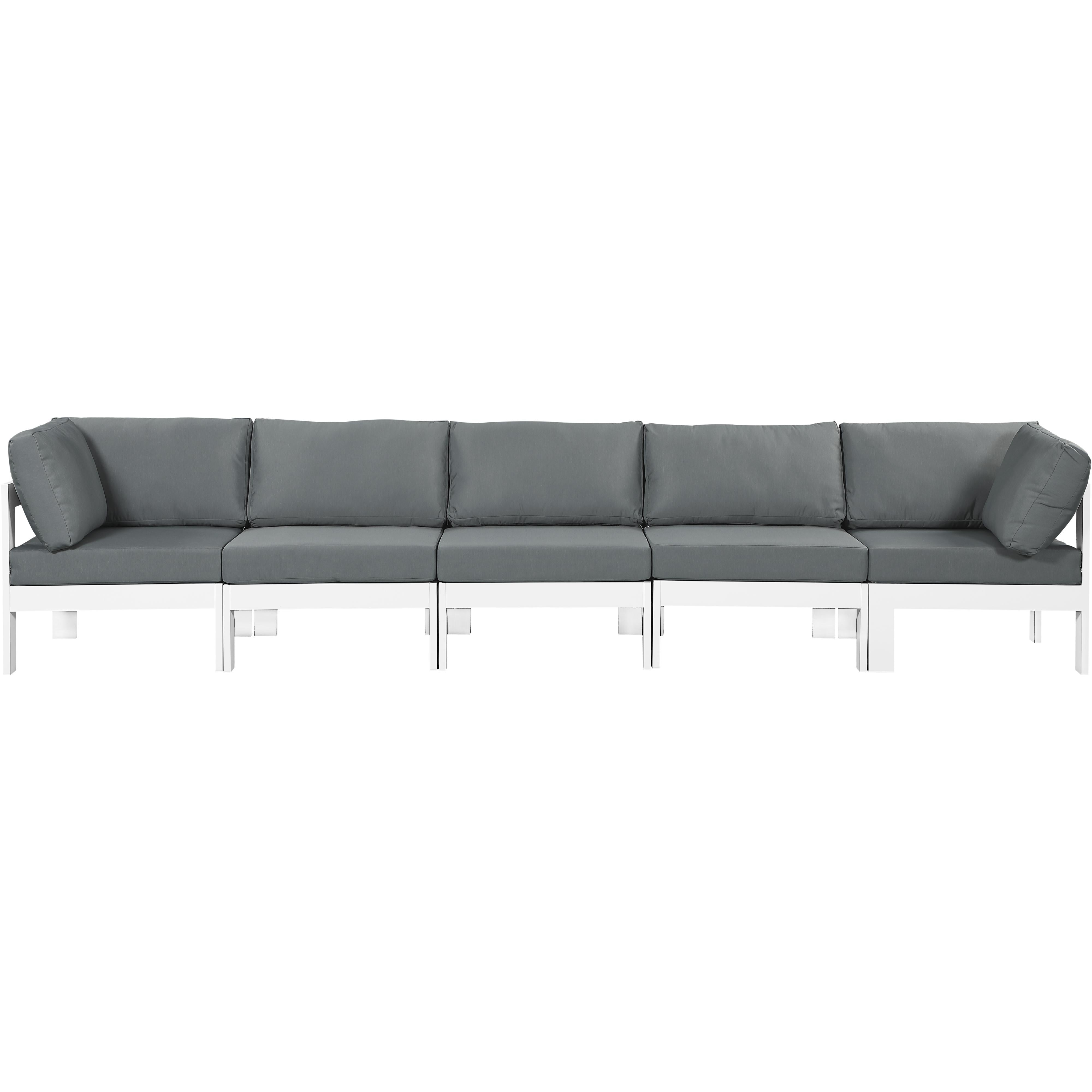 Meridian Nizuc Grey Water Resistant Fabric Outdoor Patio Modular Sofa