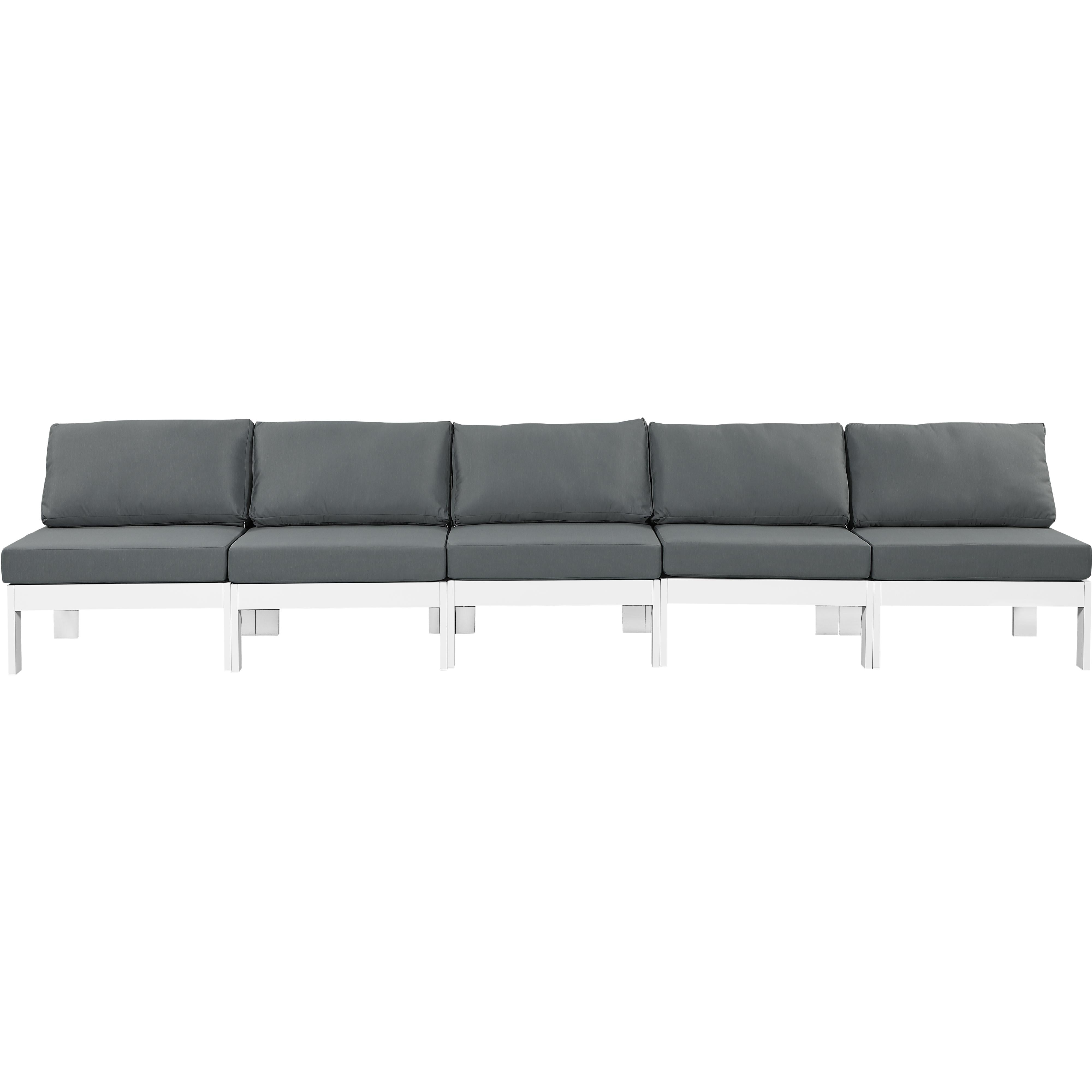Meridian Nizuc Grey Water Resistant Fabric Outdoor Patio Modular Sofa