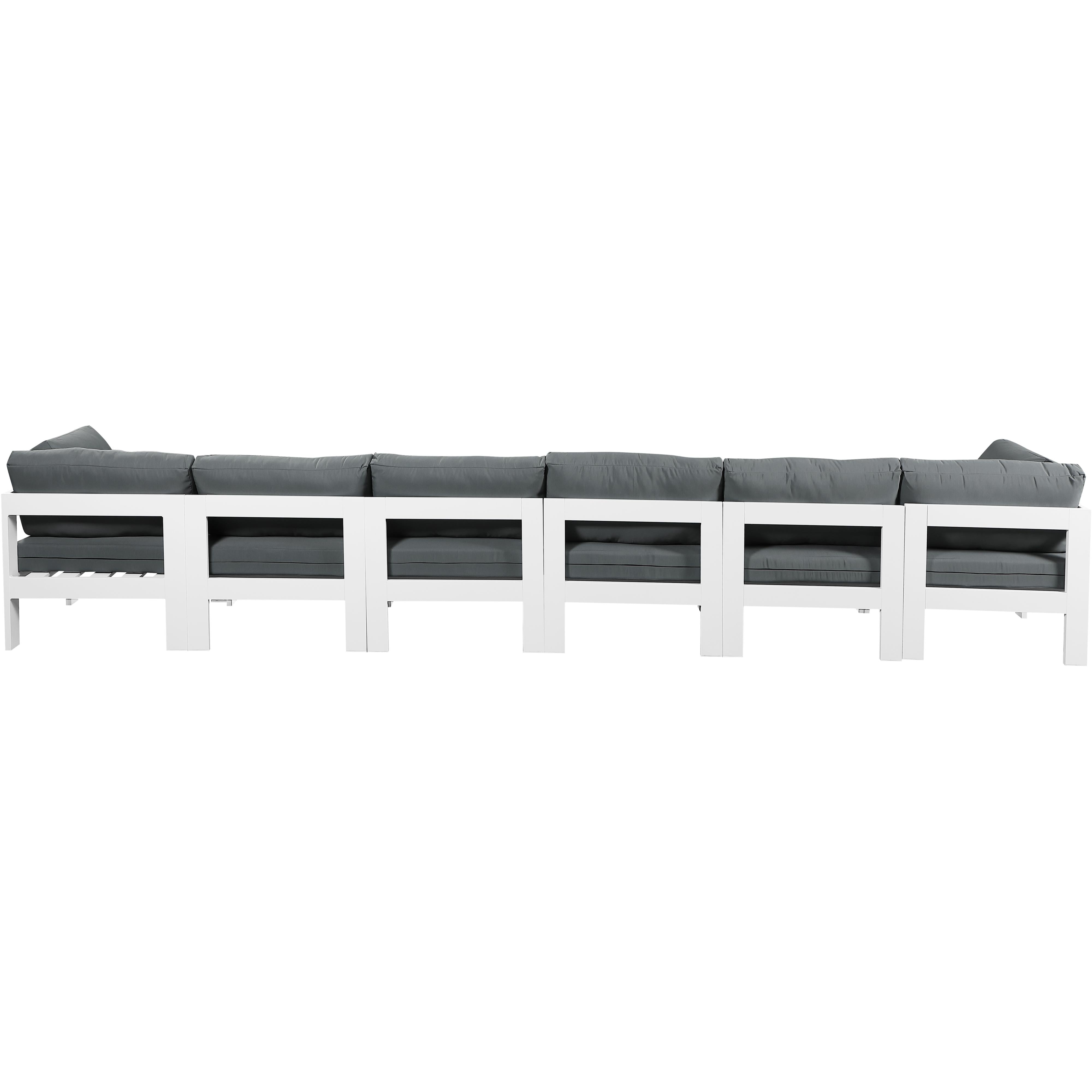 Meridian Nizuc Grey Water Resistant Fabric Outdoor Patio Modular Sofa