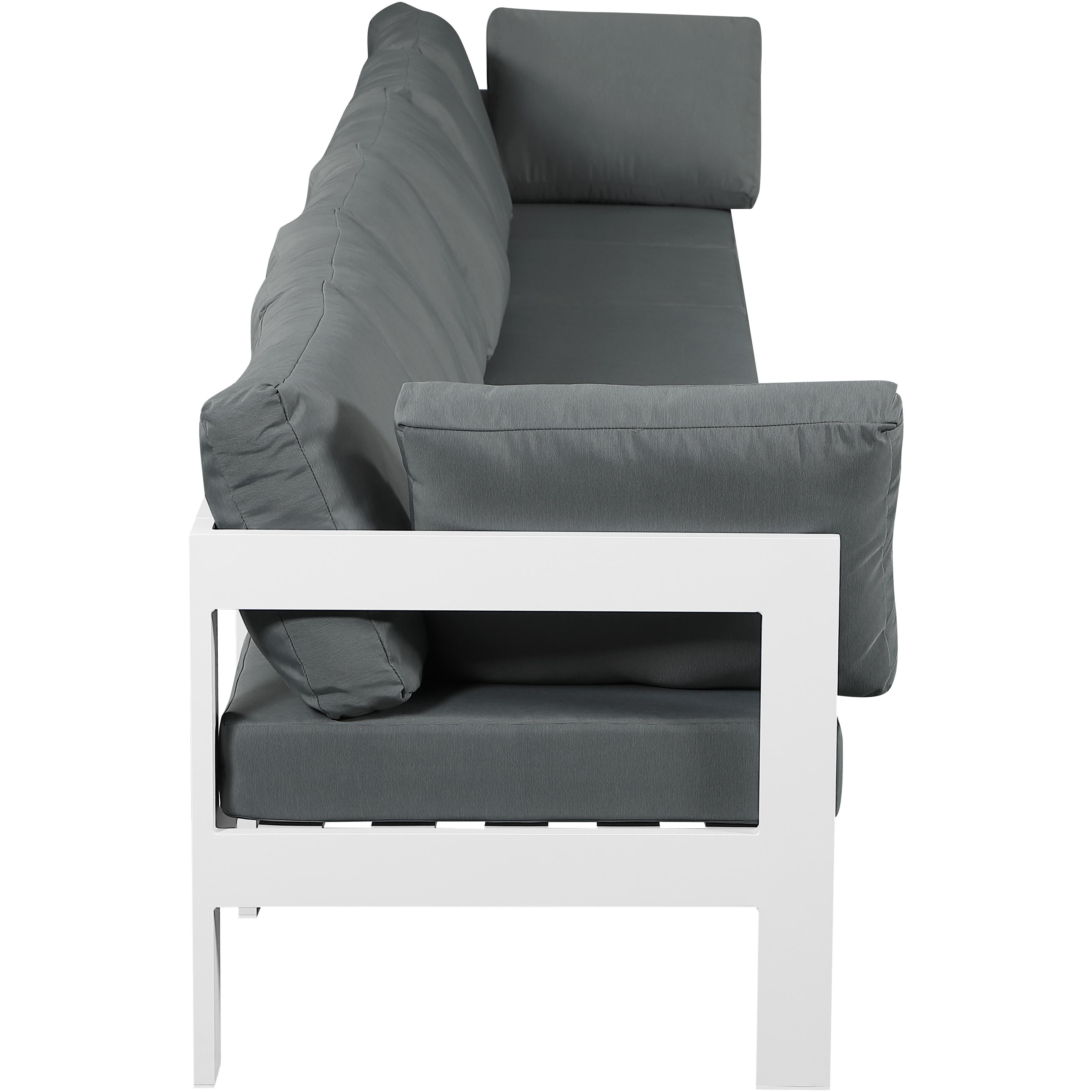 Meridian Nizuc Grey Water Resistant Fabric Outdoor Patio Modular Sofa