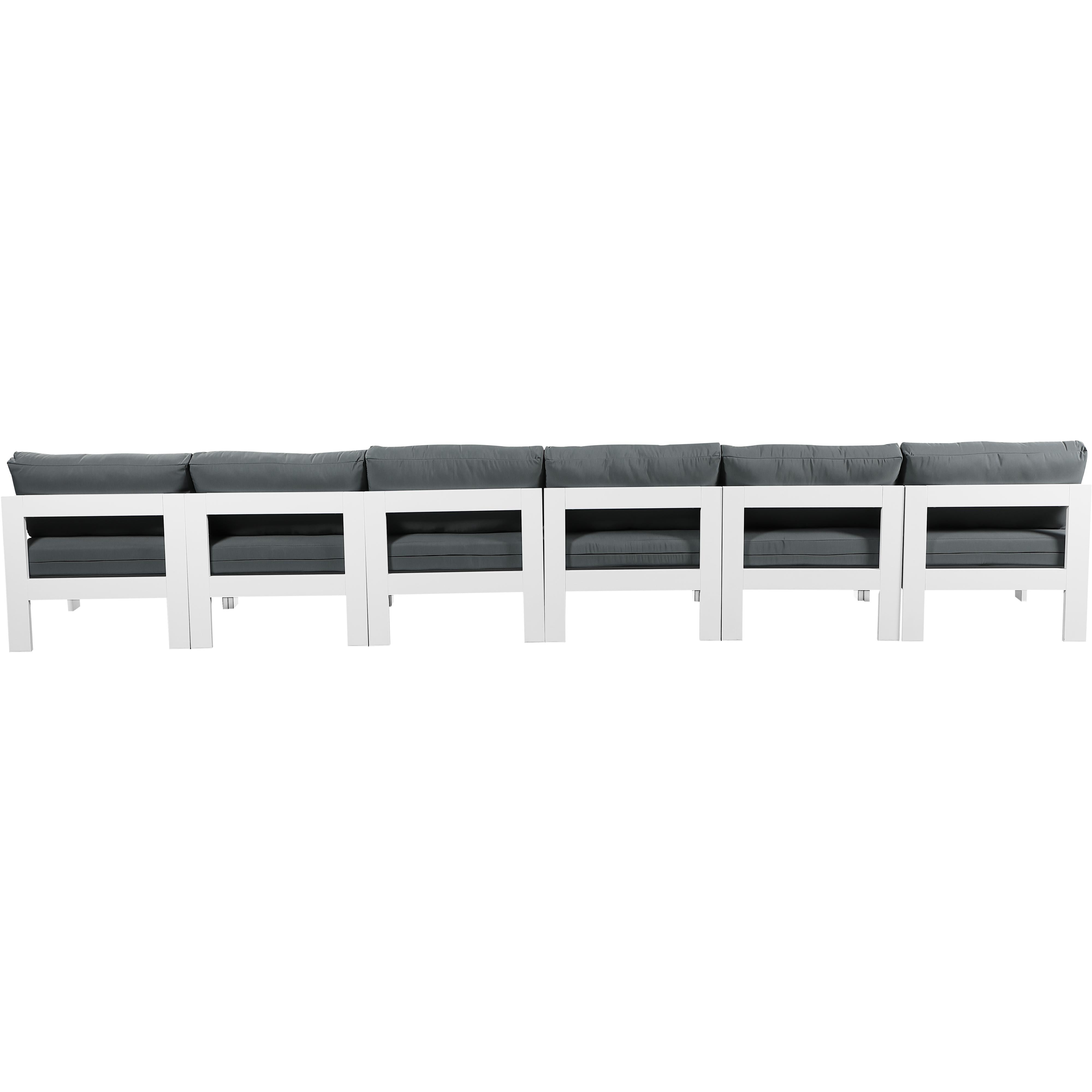Meridian Nizuc Grey Water Resistant Fabric Outdoor Patio Modular Sofa