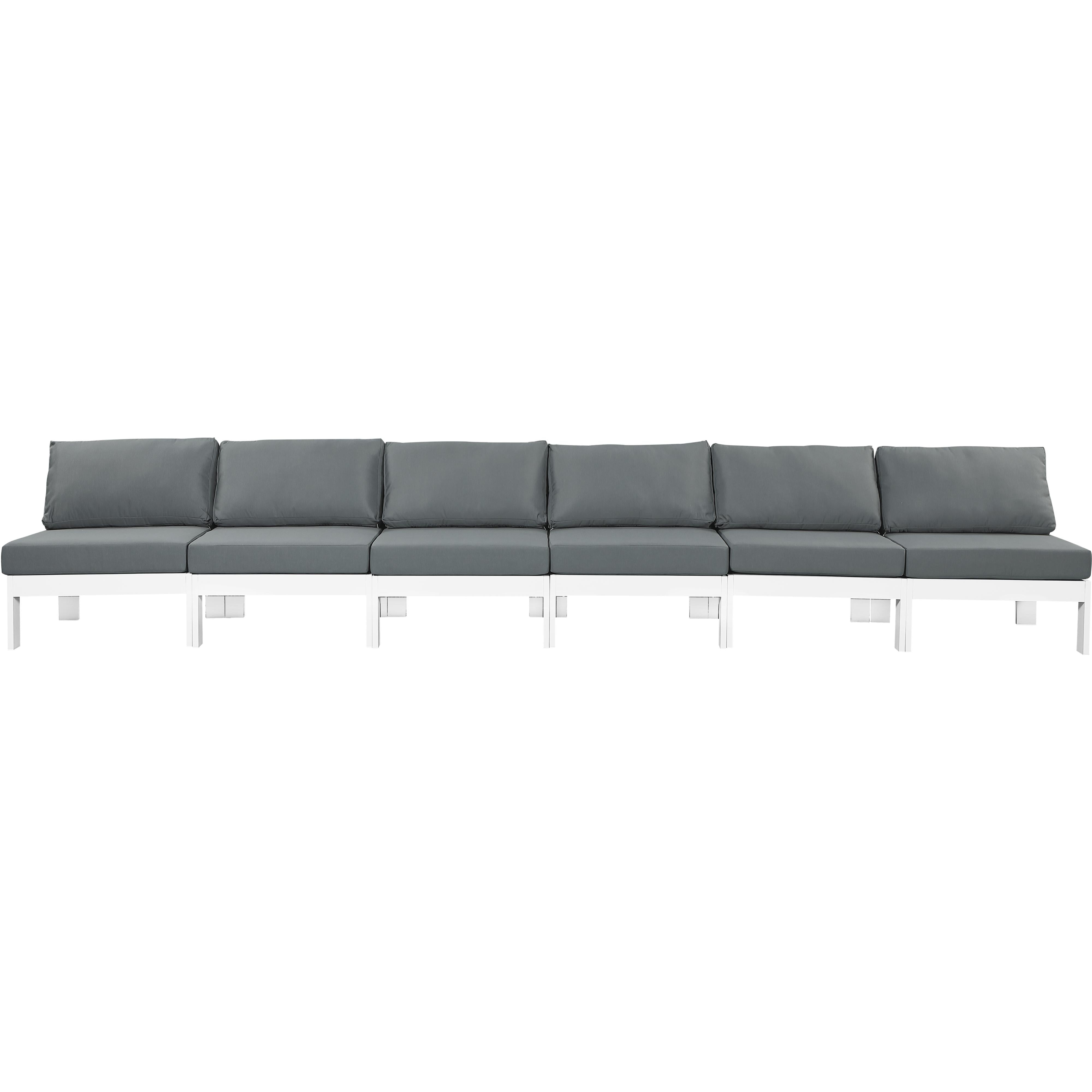 Meridian Nizuc Grey Water Resistant Fabric Outdoor Patio Modular Sofa