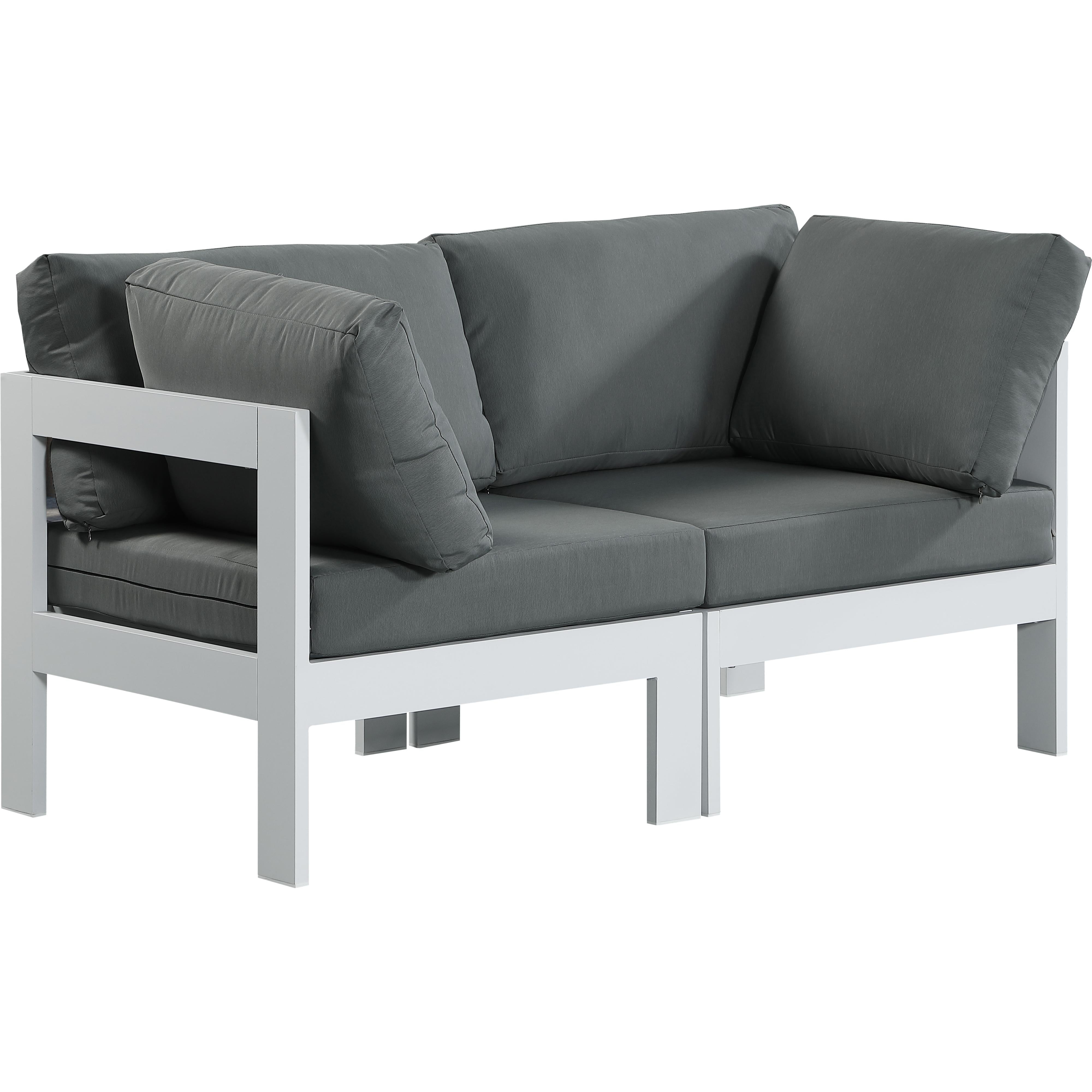 Meridian Nizuc Grey Water Resistant Fabric Outdoor Patio Modular Sofa