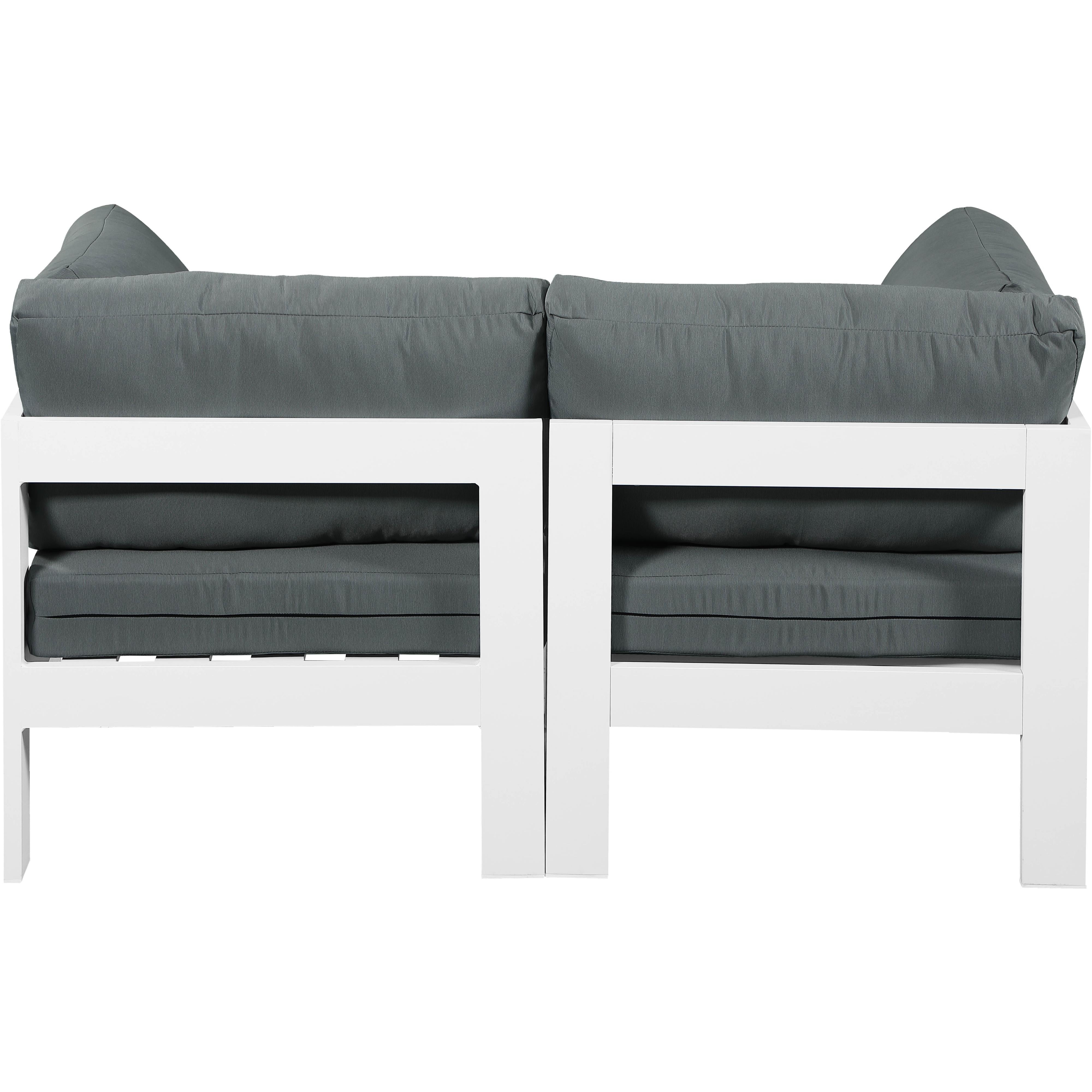 Meridian Nizuc Grey Water Resistant Fabric Outdoor Patio Modular Sofa