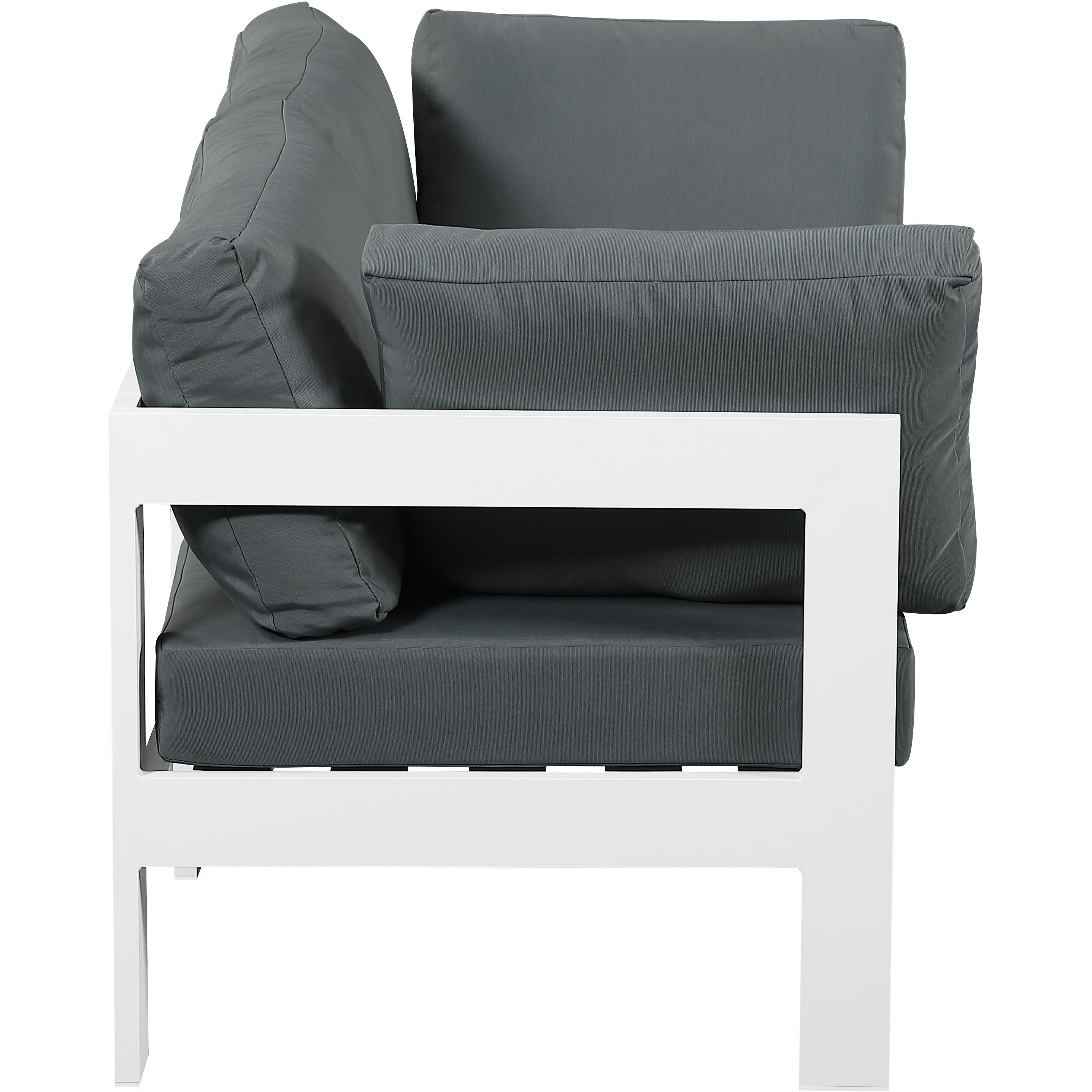 Meridian Nizuc Grey Water Resistant Fabric Outdoor Patio Modular Sofa