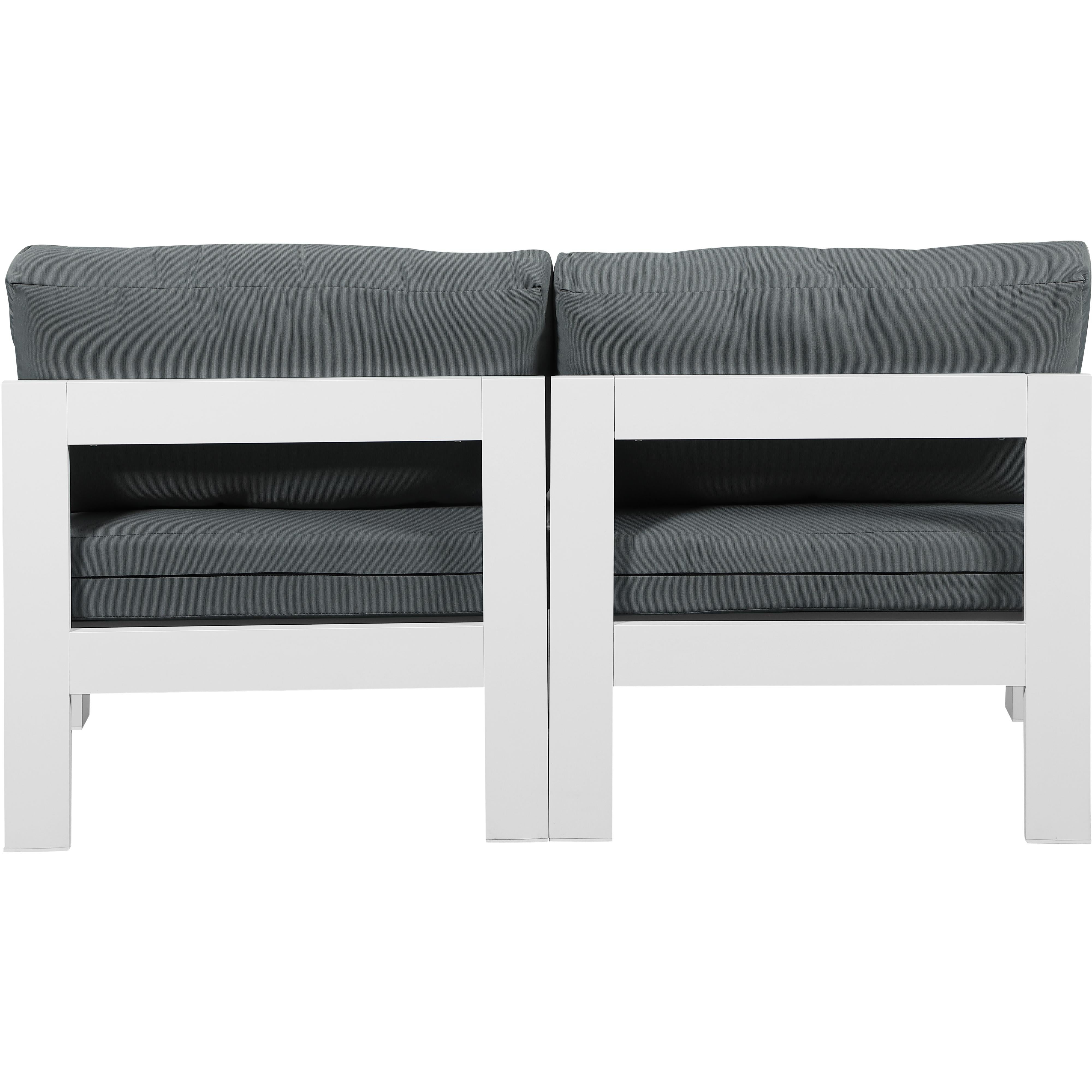 Meridian Nizuc Grey Water Resistant Fabric Outdoor Patio Modular Sofa