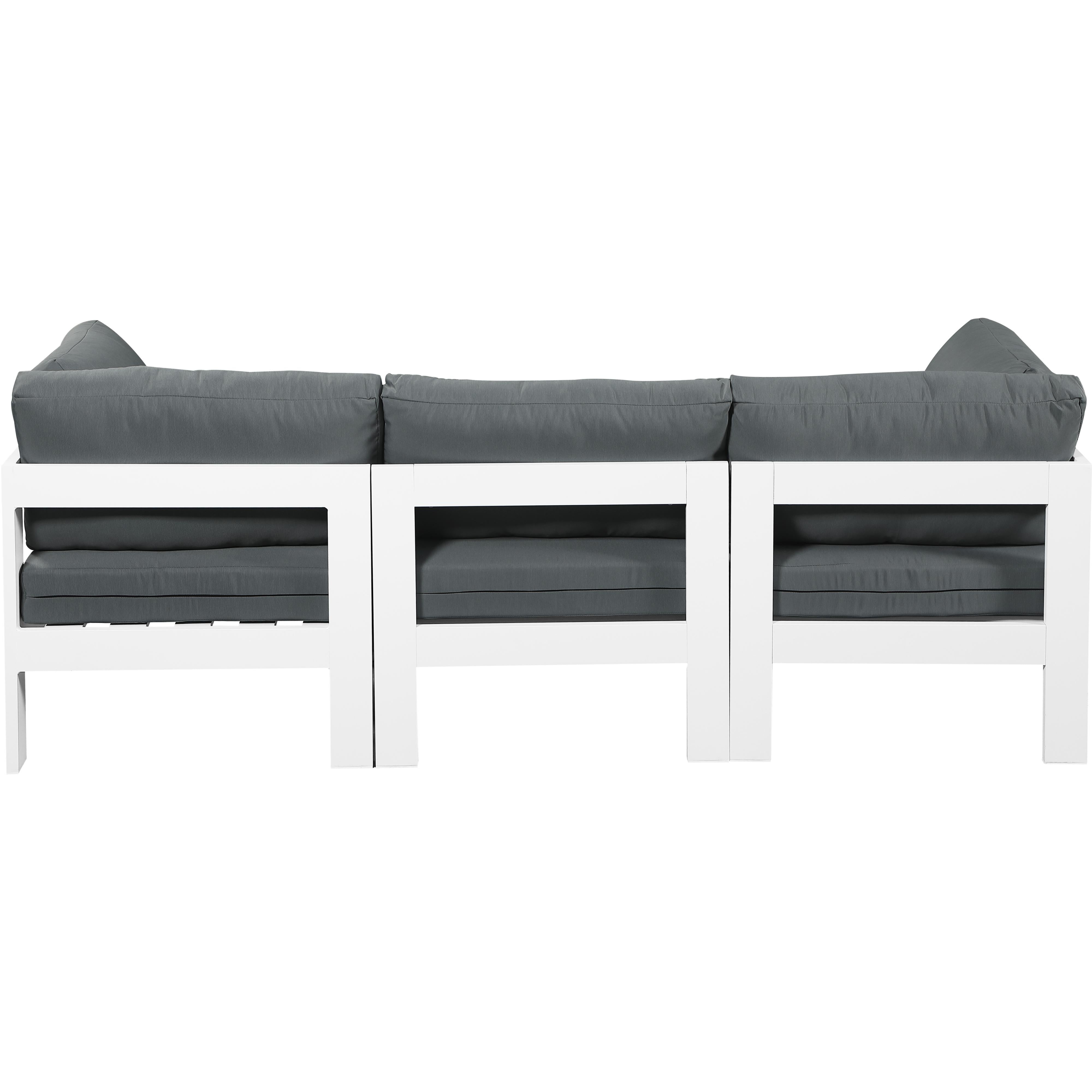 Meridian Nizuc Grey Water Resistant Fabric Outdoor Patio Modular Sofa