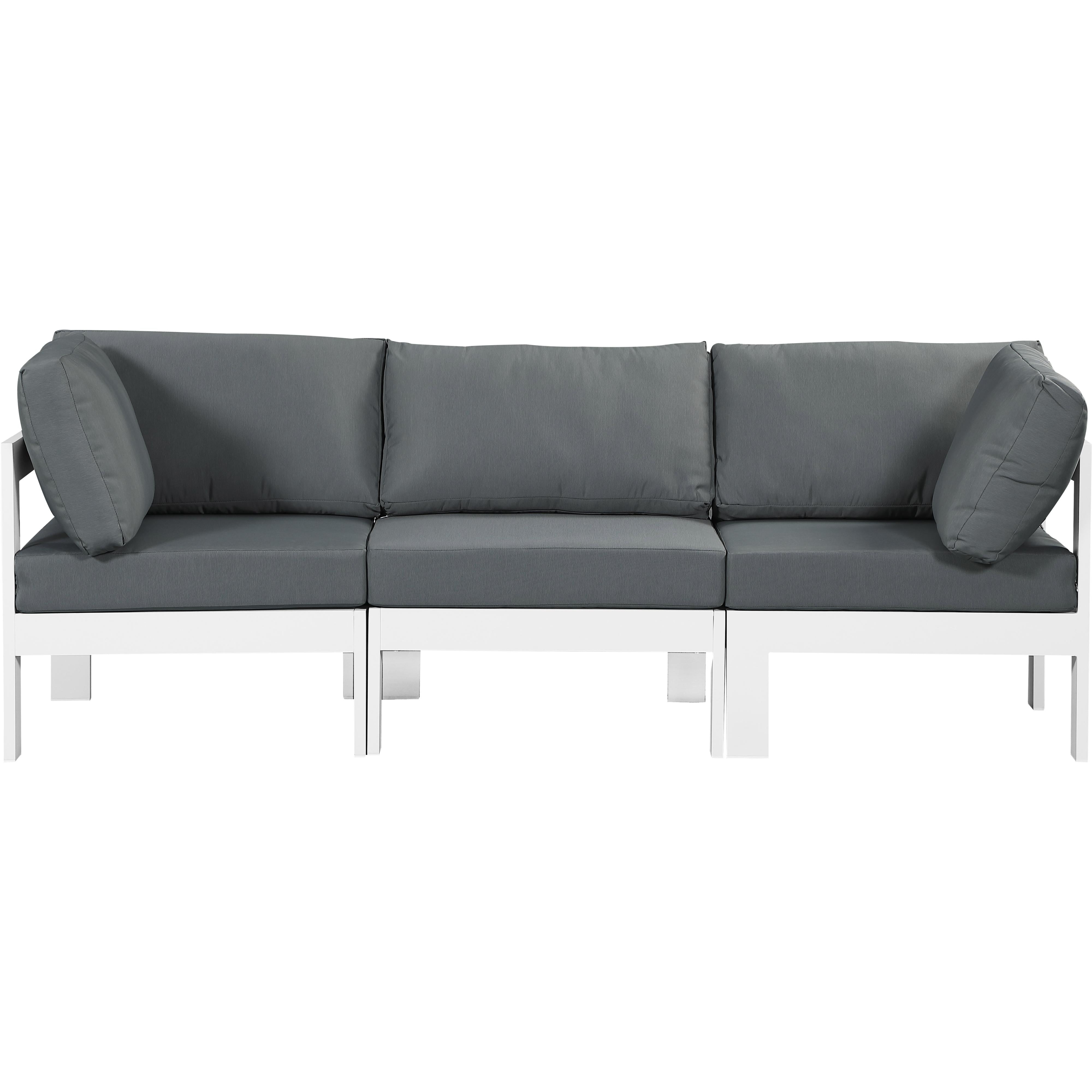 Meridian Nizuc Grey Water Resistant Fabric Outdoor Patio Modular Sofa