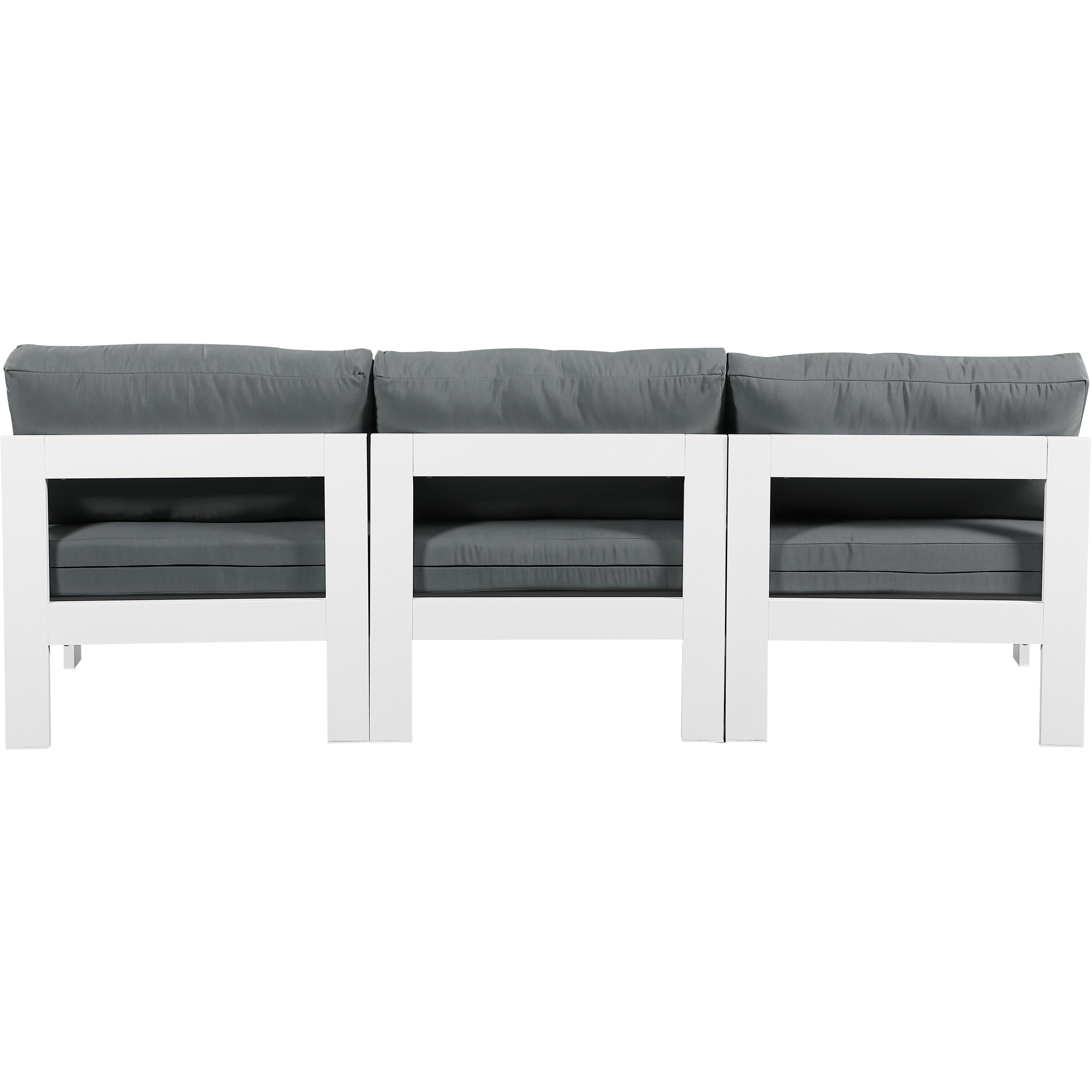 Meridian Nizuc Grey Water Resistant Fabric Outdoor Patio Modular Sofa