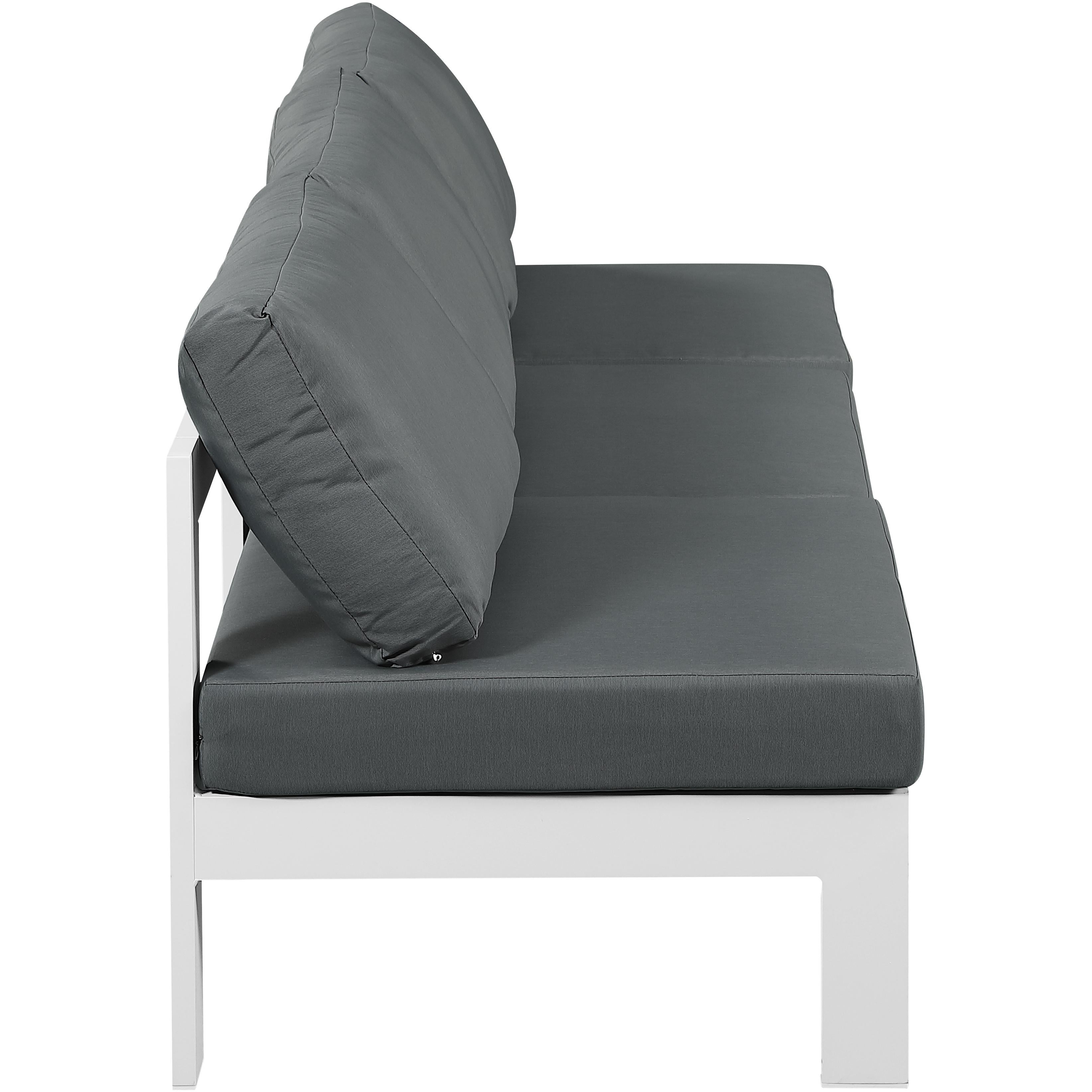 Meridian Nizuc Grey Water Resistant Fabric Outdoor Patio Modular Sofa