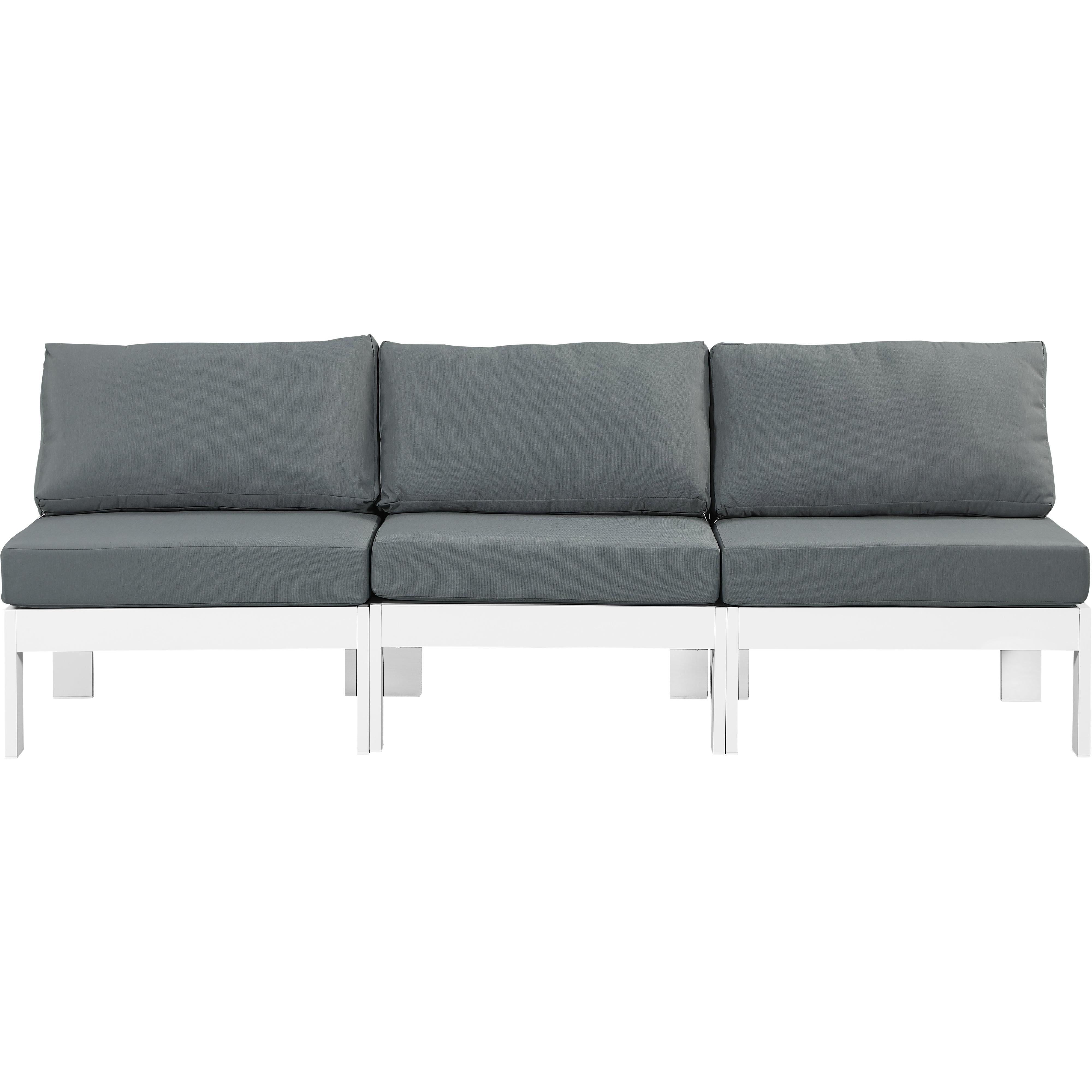 Meridian Nizuc Grey Water Resistant Fabric Outdoor Patio Modular Sofa