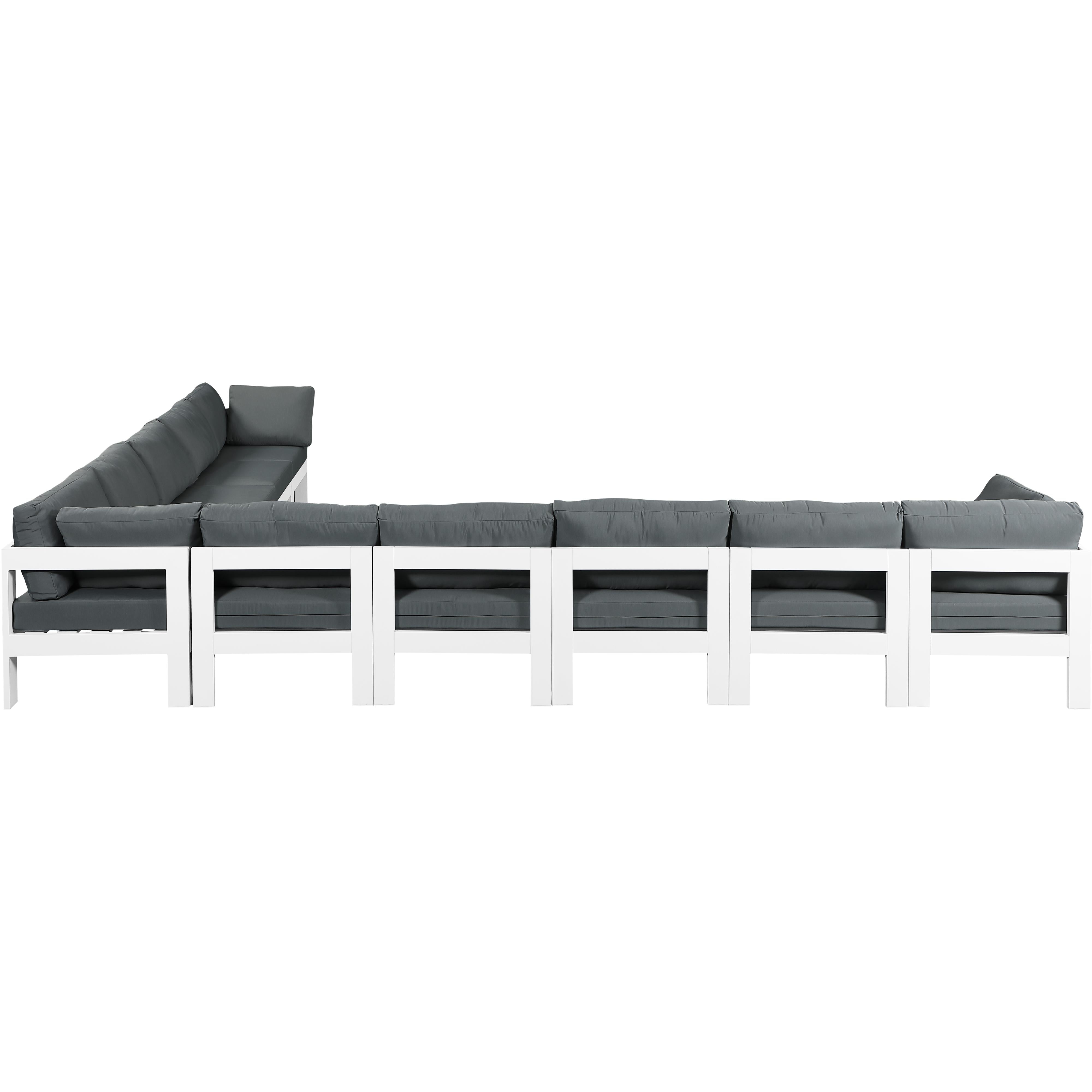Meridian Nizuc Grey Water Resistant Fabric Outdoor Patio Modular Sectional