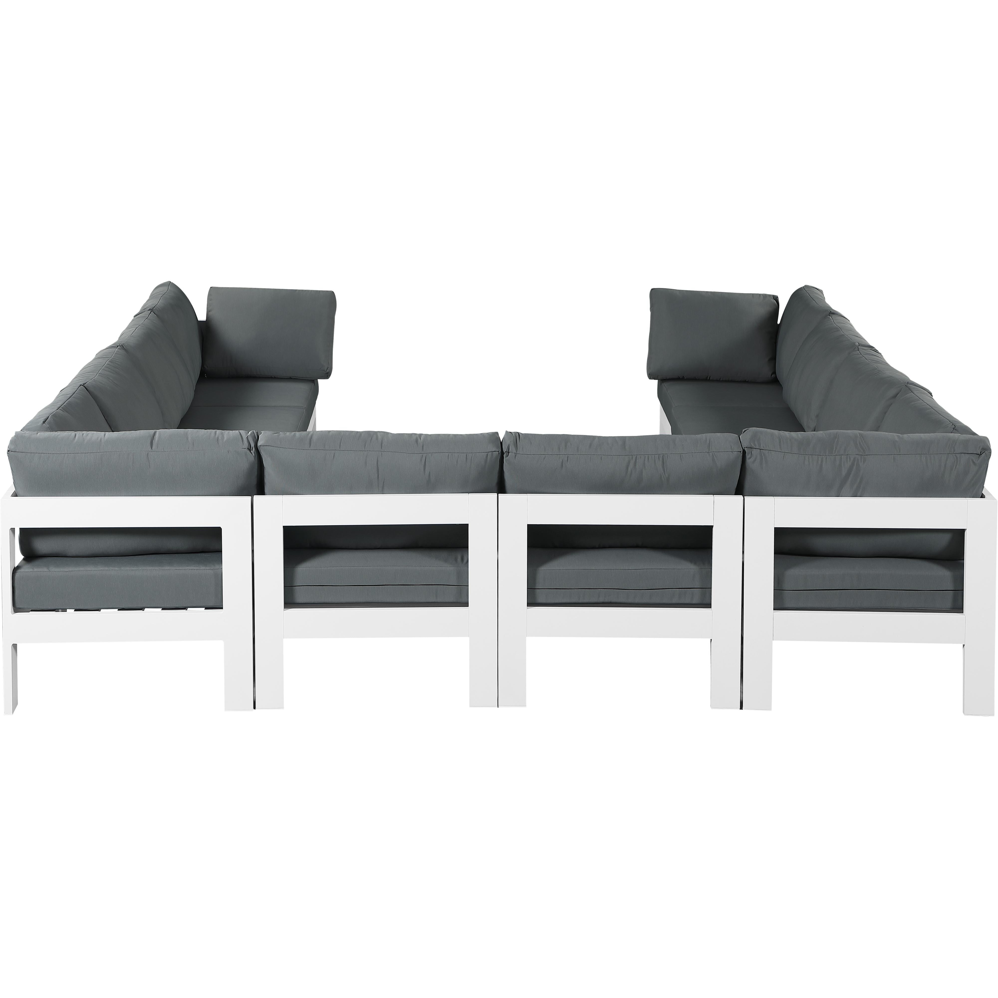Meridian Nizuc Grey Water Resistant Fabric Outdoor Patio Modular Sectional