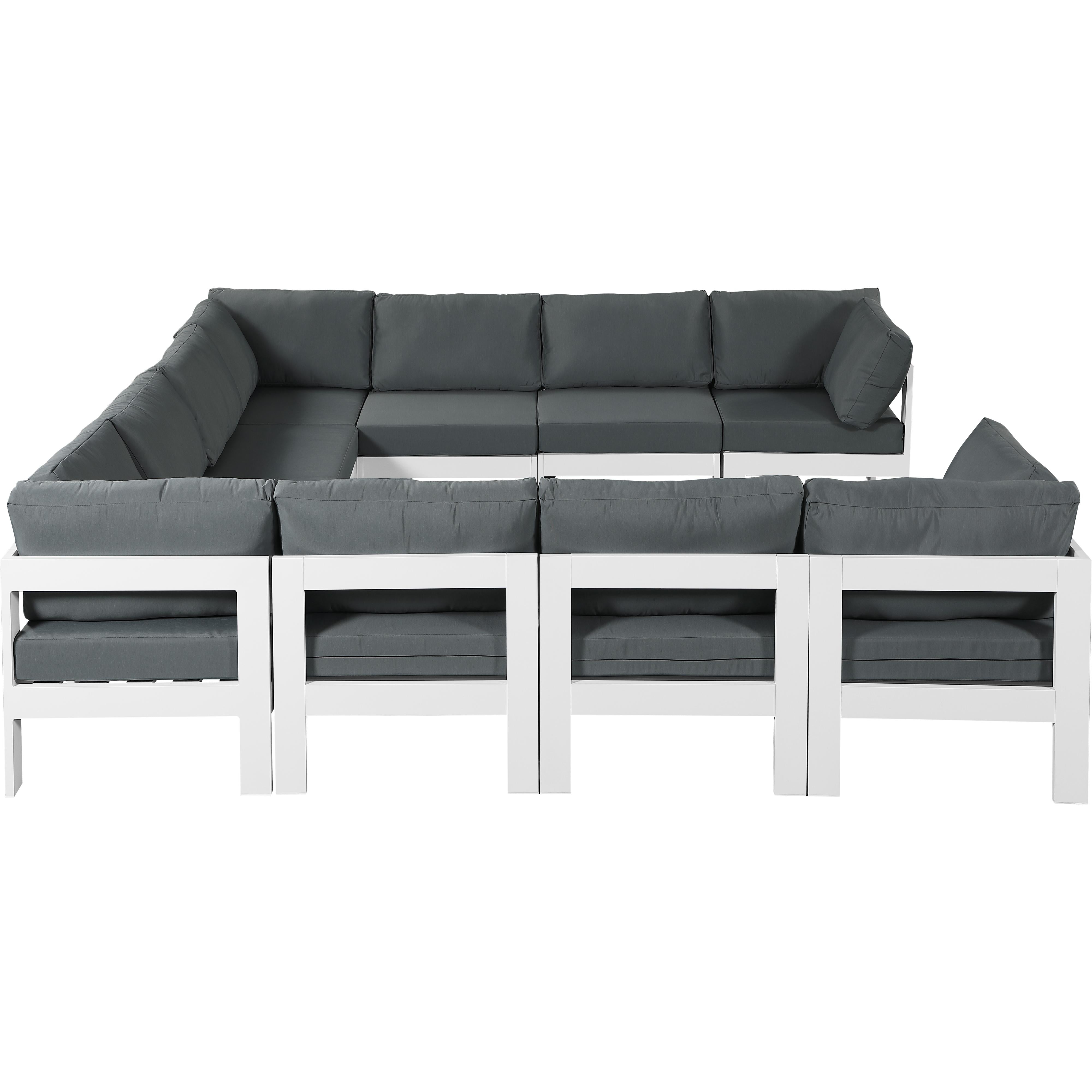 Meridian Nizuc Grey Water Resistant Fabric Outdoor Patio Modular Sectional
