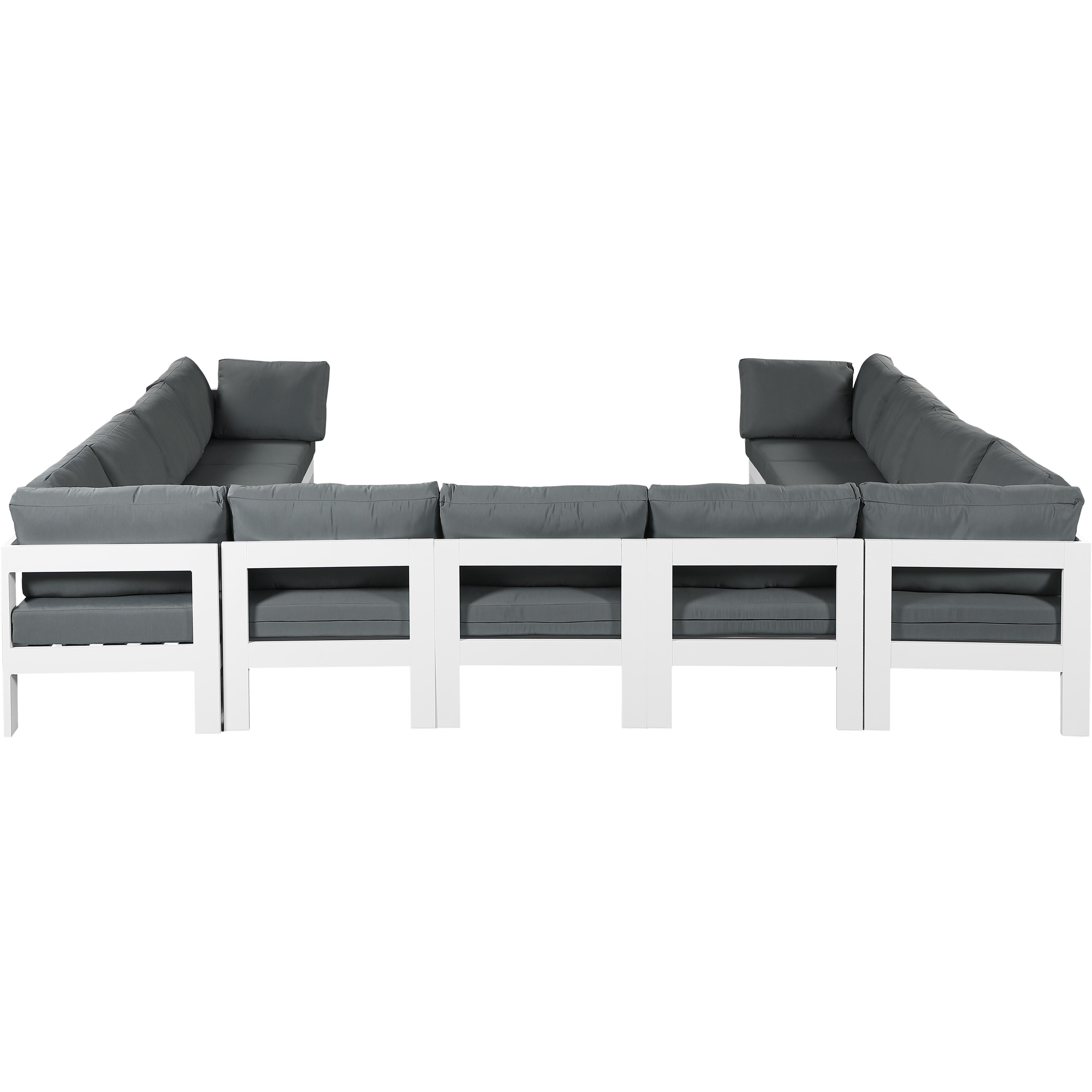 Meridian Nizuc Grey Water Resistant Fabric Outdoor Patio Modular Sectional