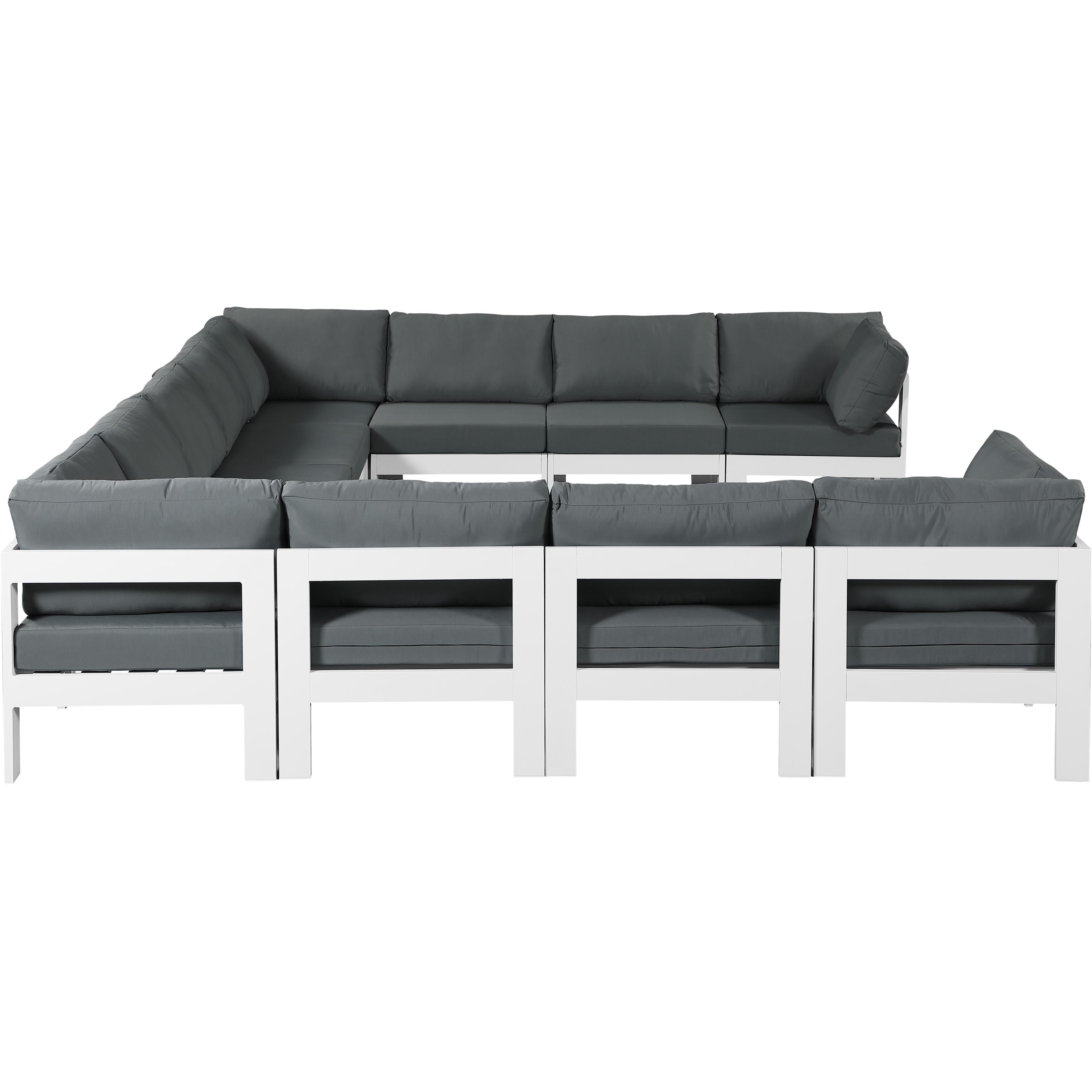 Meridian Nizuc Grey Water Resistant Fabric Outdoor Patio Modular Sectional