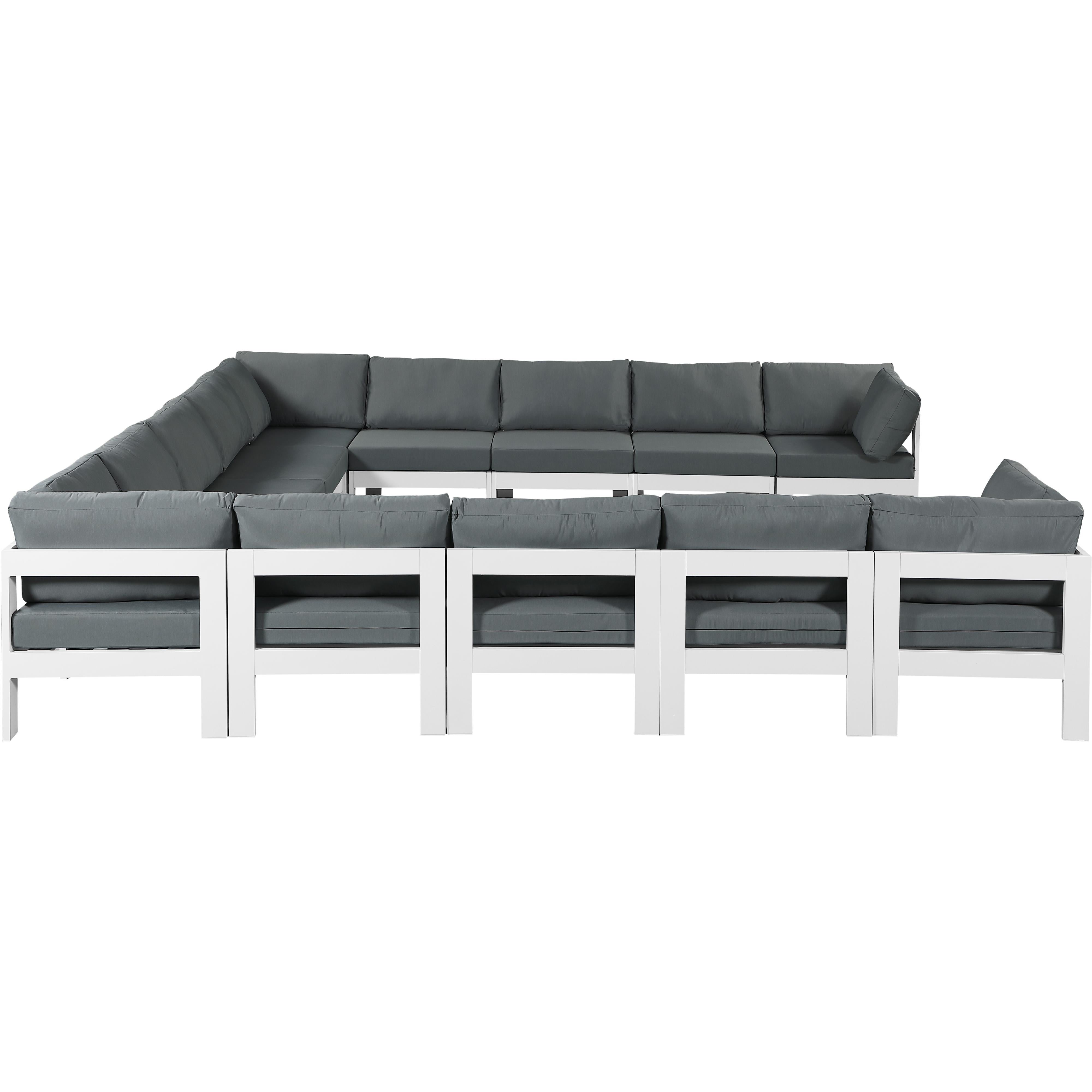 Meridian Nizuc Grey Water Resistant Fabric Outdoor Patio Modular Sectional