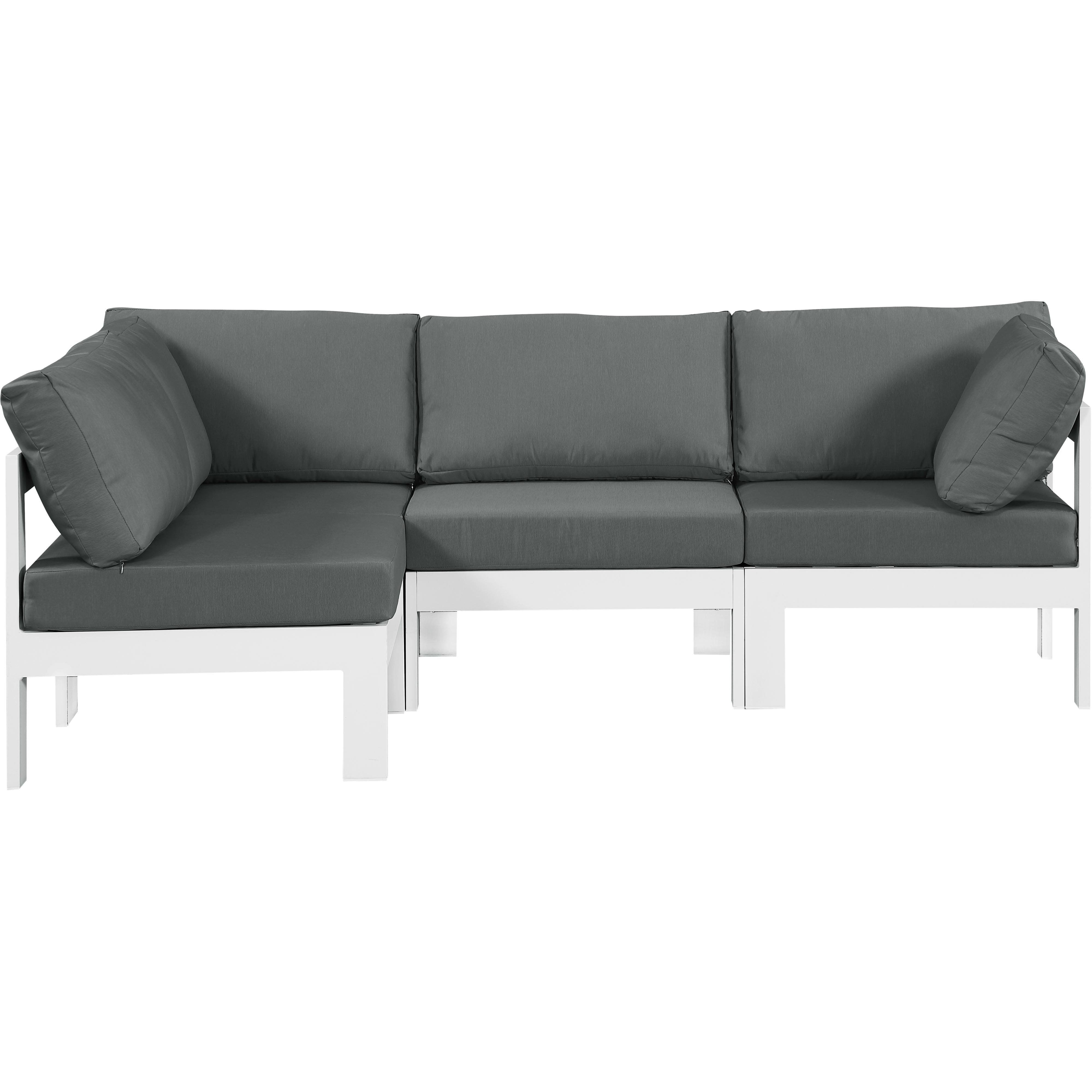 Meridian Nizuc Grey Water Resistant Fabric Outdoor Patio Modular Sectional