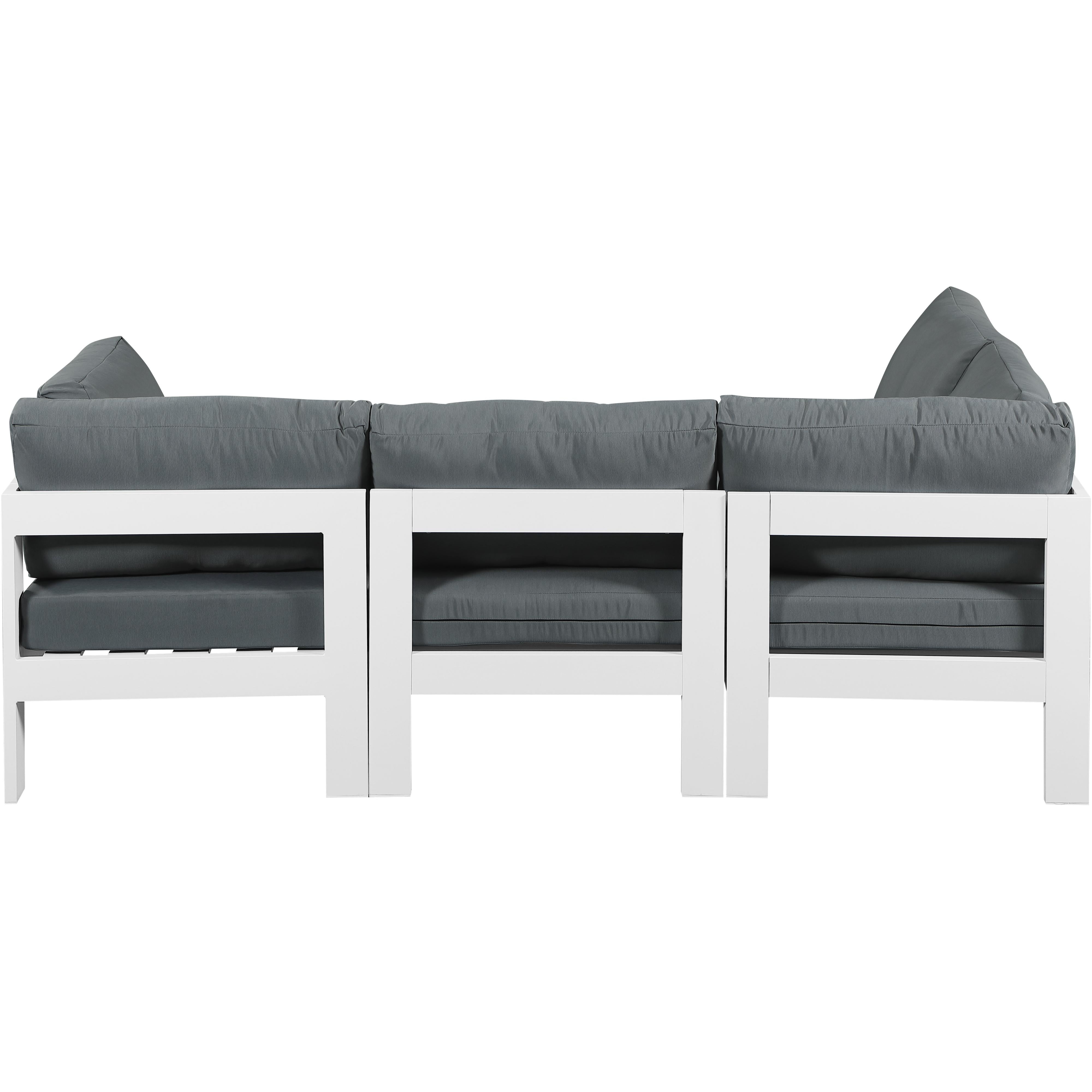 Meridian Nizuc Grey Water Resistant Fabric Outdoor Patio Modular Sectional
