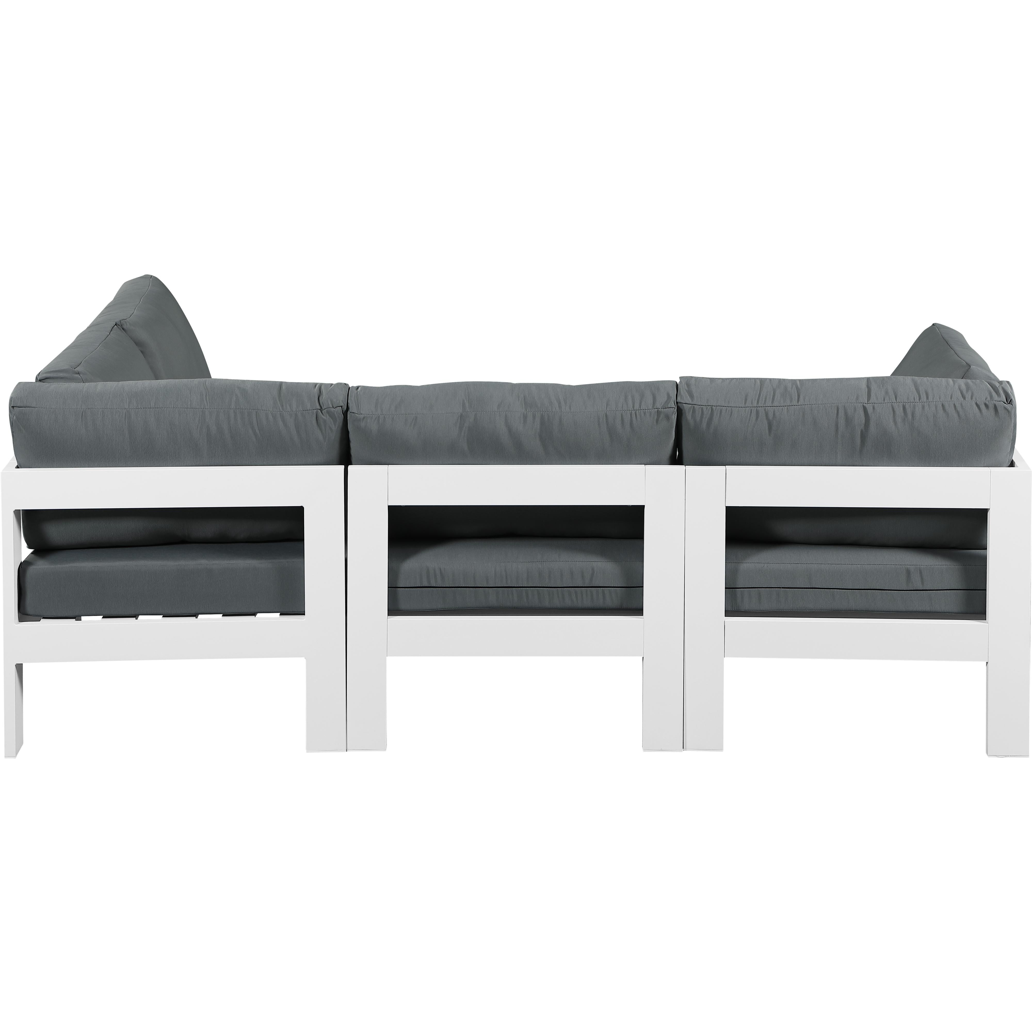 Meridian Nizuc Grey Water Resistant Fabric Outdoor Patio Modular Sectional