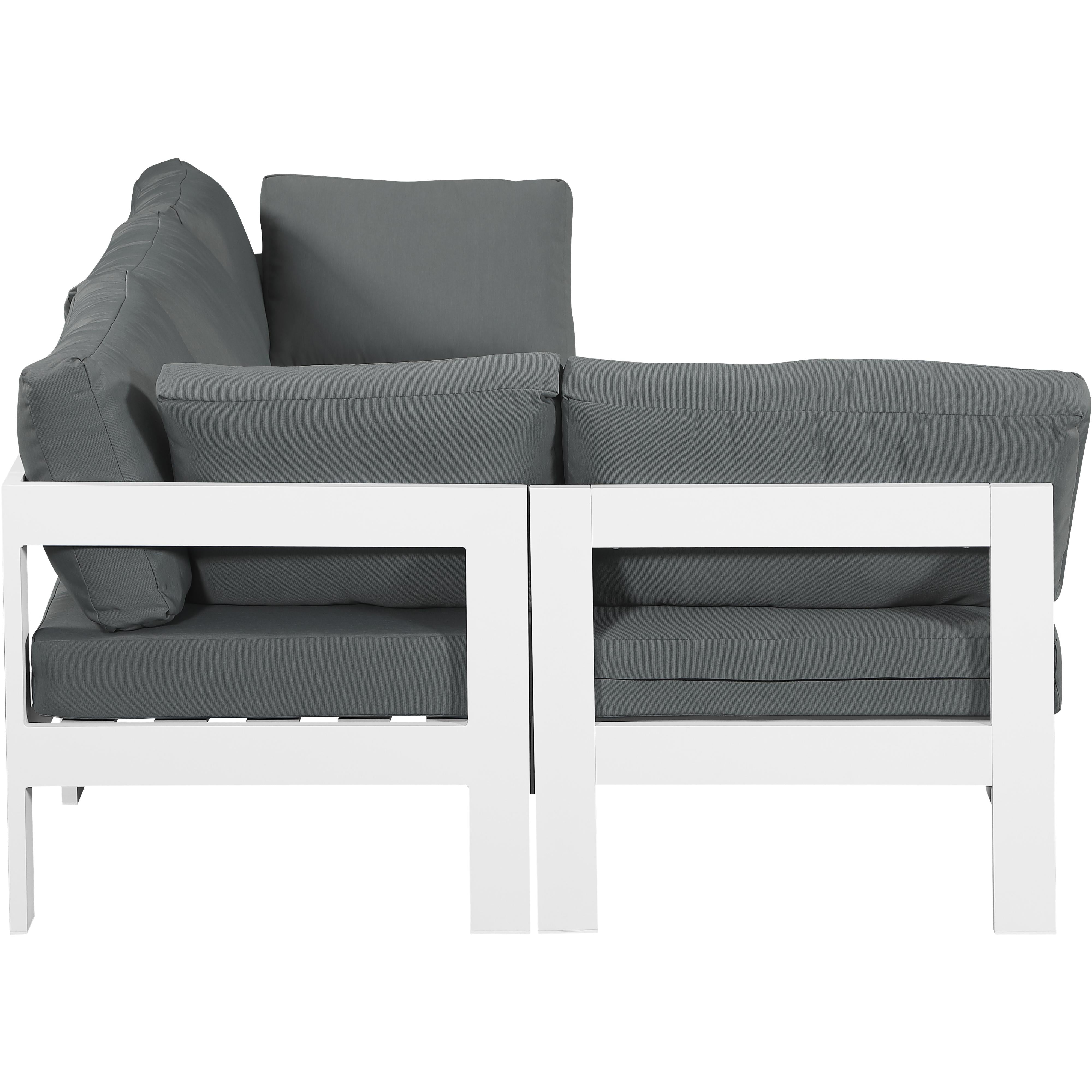Meridian Nizuc Grey Water Resistant Fabric Outdoor Patio Modular Sectional