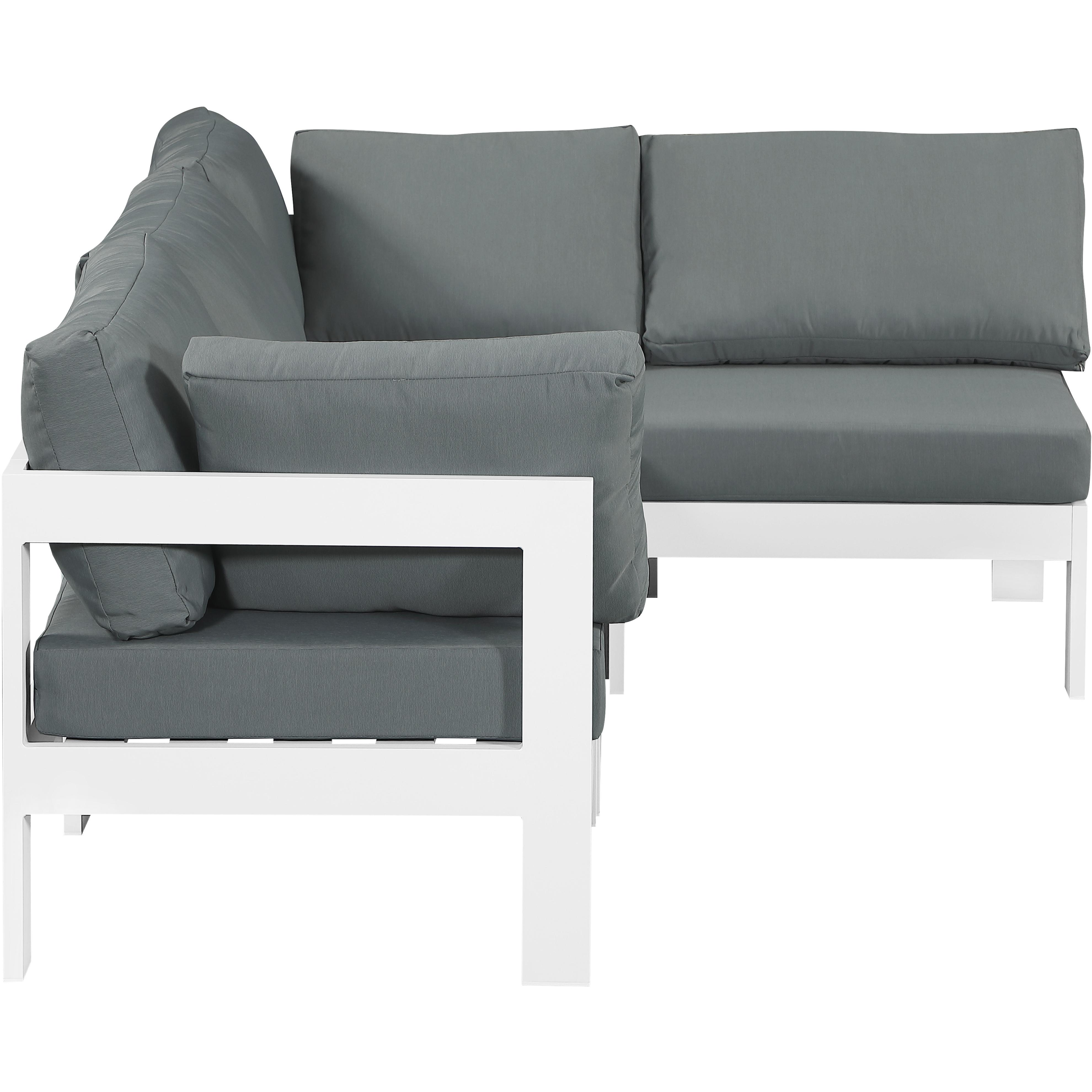 Meridian Nizuc Grey Water Resistant Fabric Outdoor Patio Modular Sectional