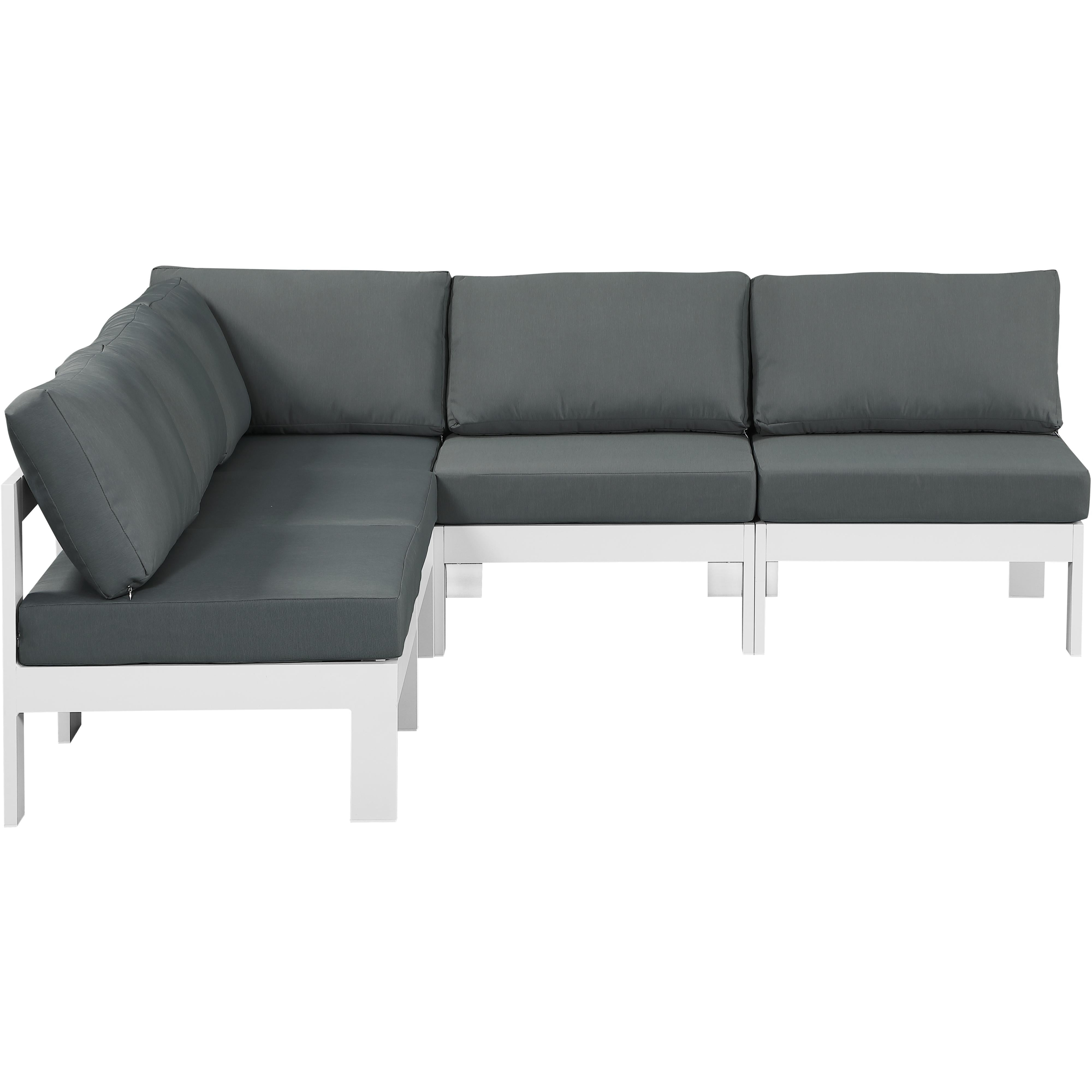 Meridian Nizuc Grey Water Resistant Fabric Outdoor Patio Modular Sectional