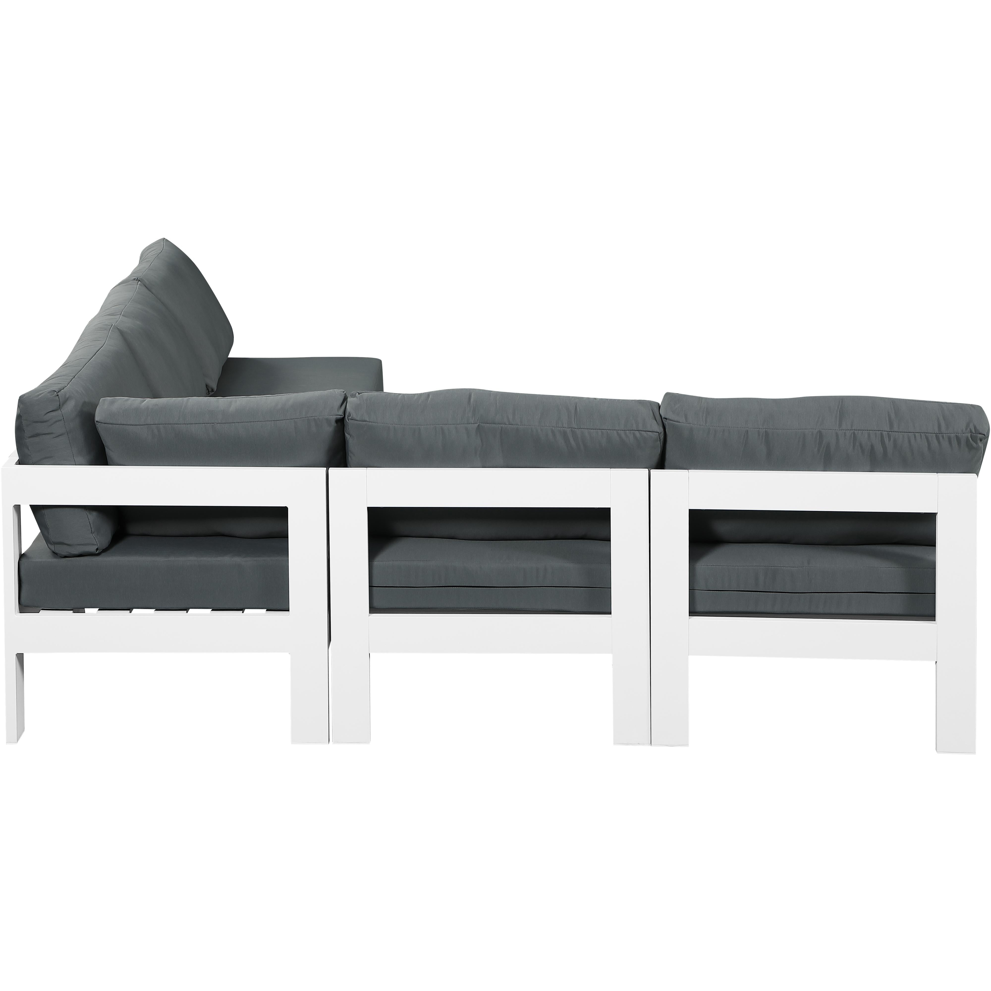 Meridian Nizuc Grey Water Resistant Fabric Outdoor Patio Modular Sectional
