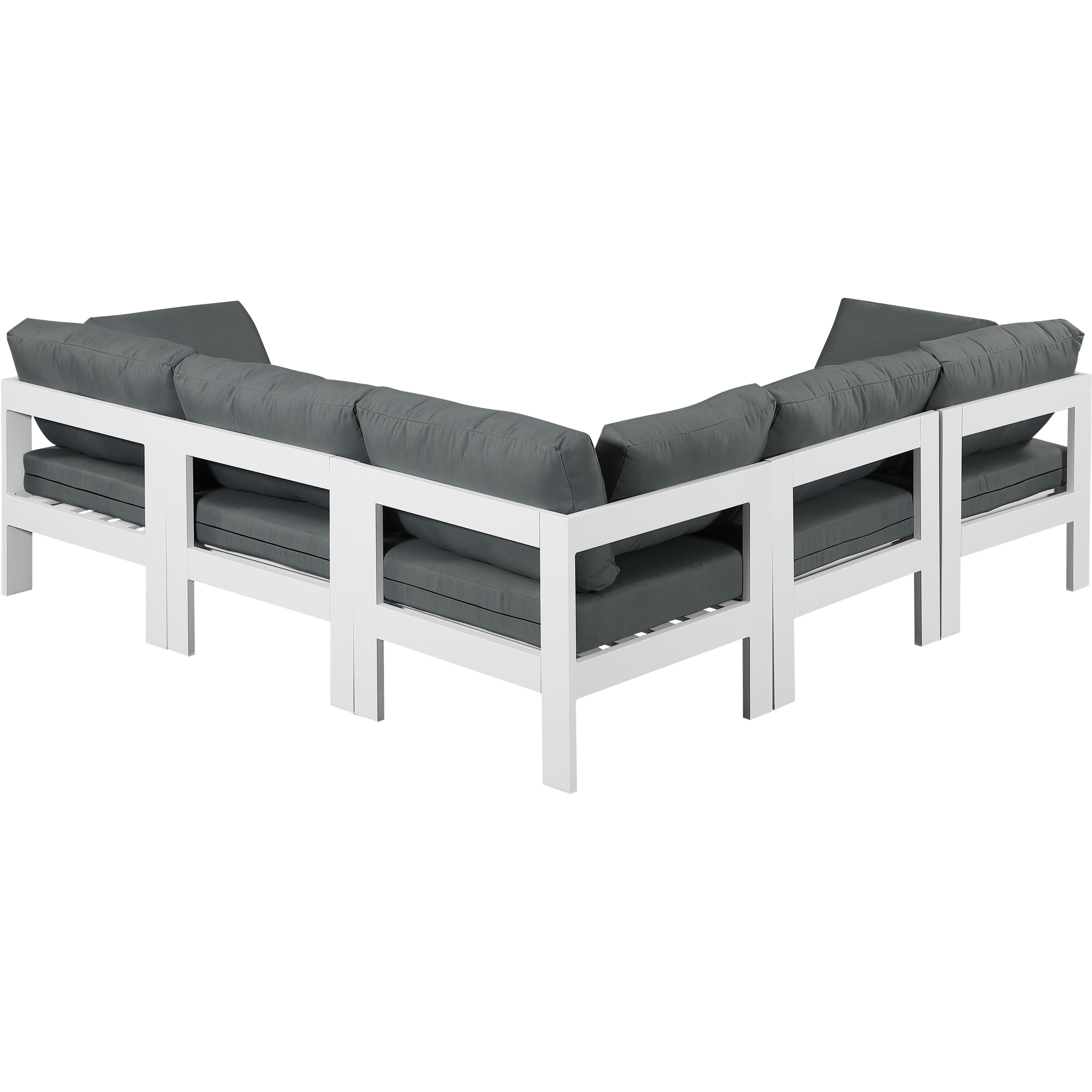 Meridian Nizuc Grey Water Resistant Fabric Outdoor Patio Modular Sectional