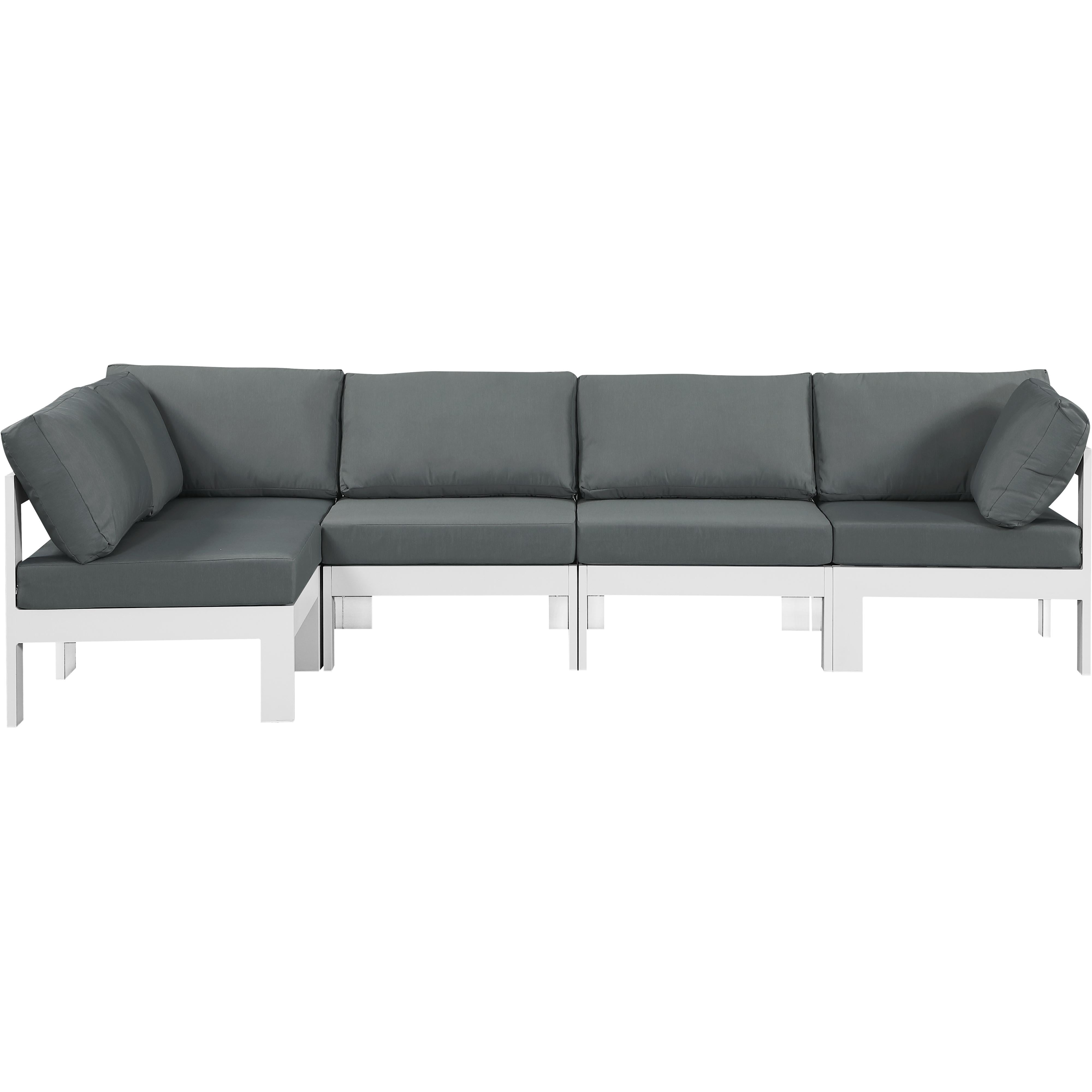 Meridian Nizuc Grey Water Resistant Fabric Outdoor Patio Modular Sectional