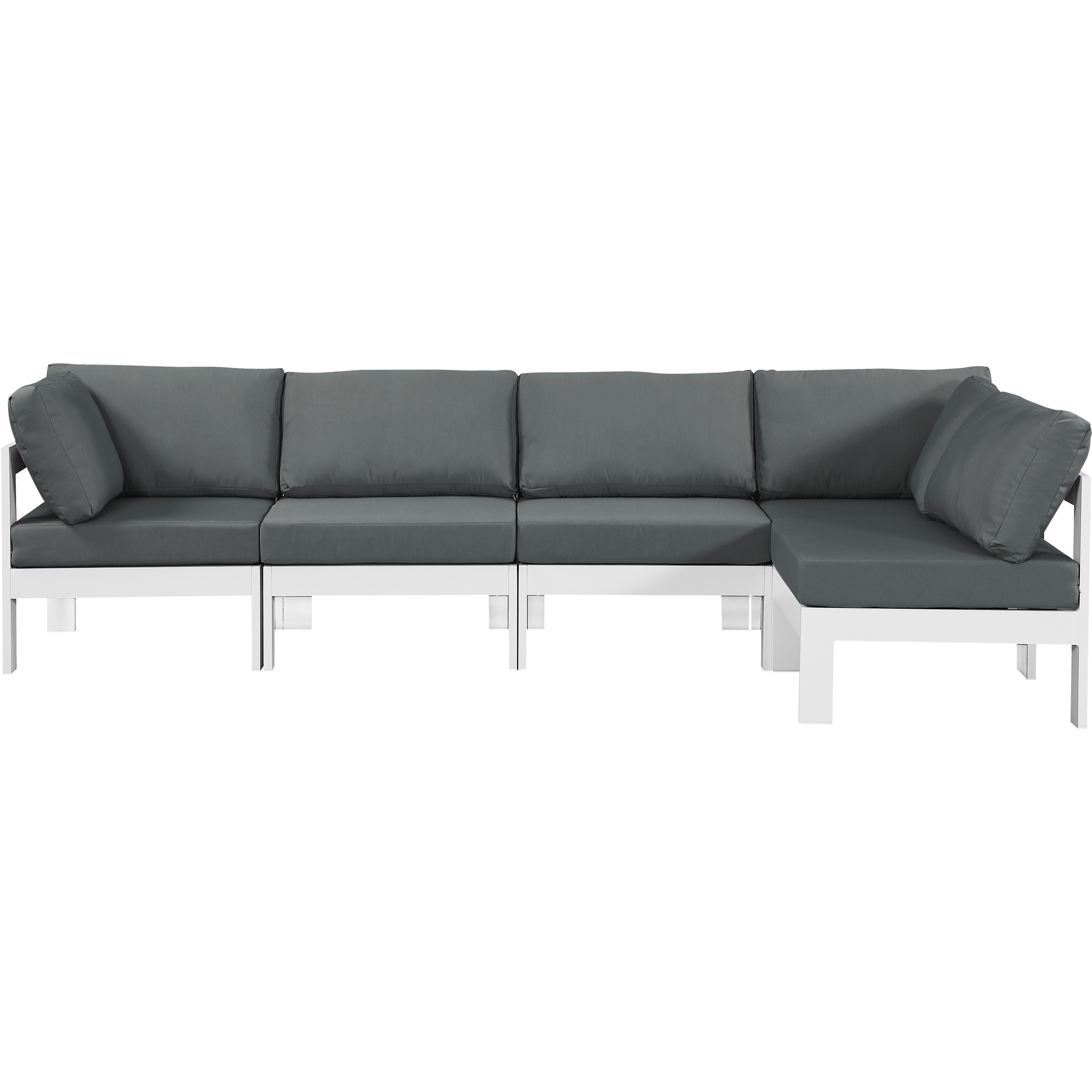 Meridian Nizuc Grey Water Resistant Fabric Outdoor Patio Modular Sectional
