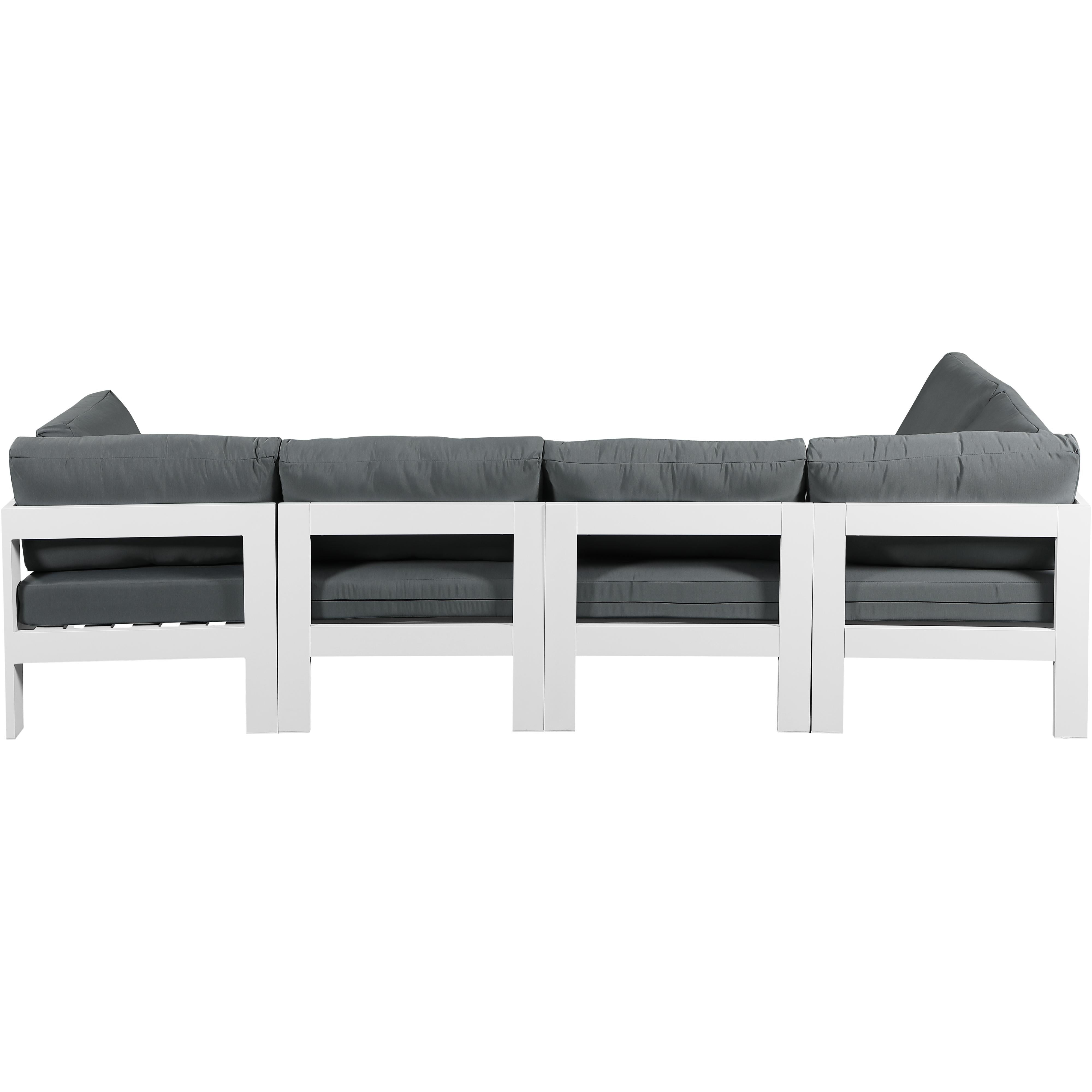 Meridian Nizuc Grey Water Resistant Fabric Outdoor Patio Modular Sectional