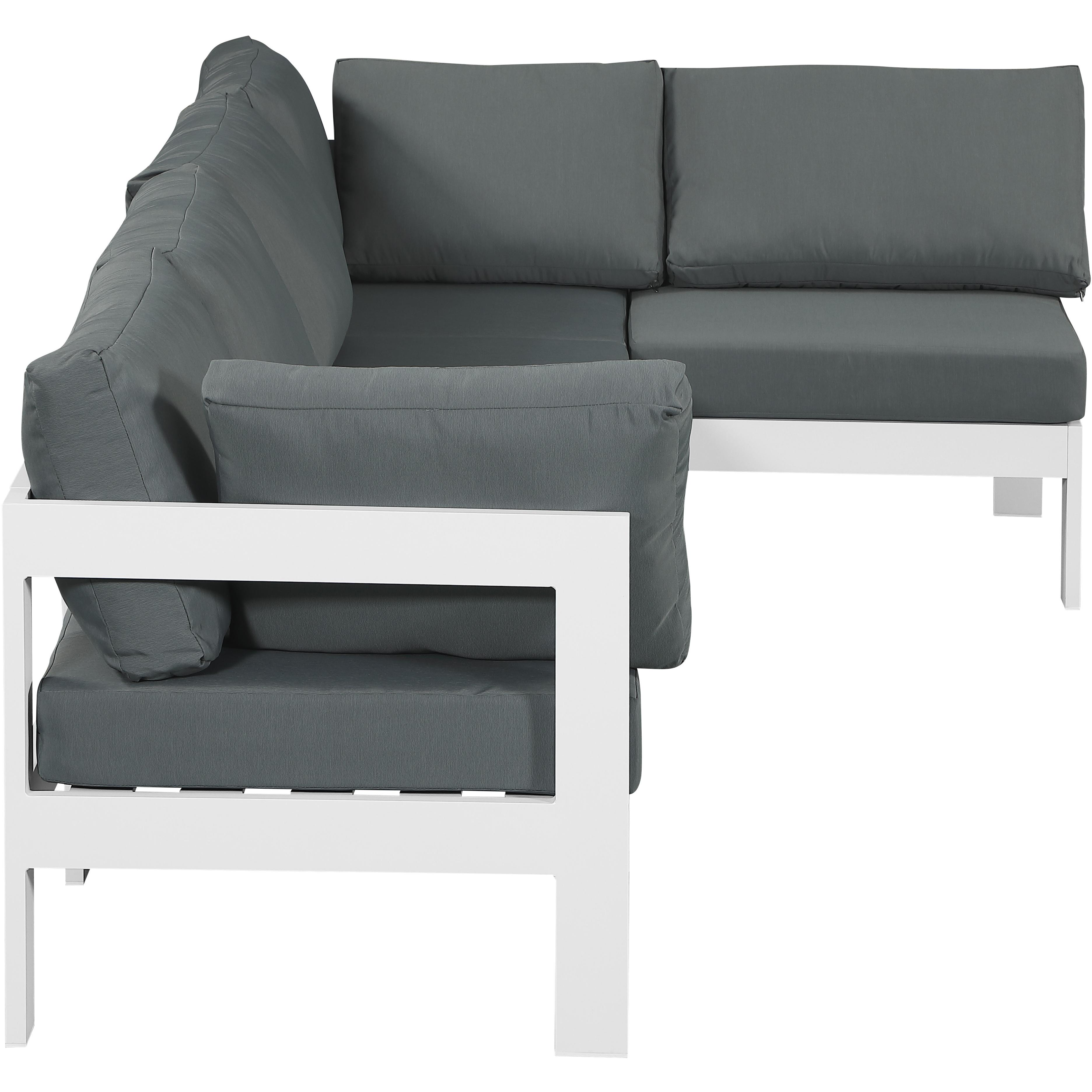 Meridian Nizuc Grey Water Resistant Fabric Outdoor Patio Modular Sectional