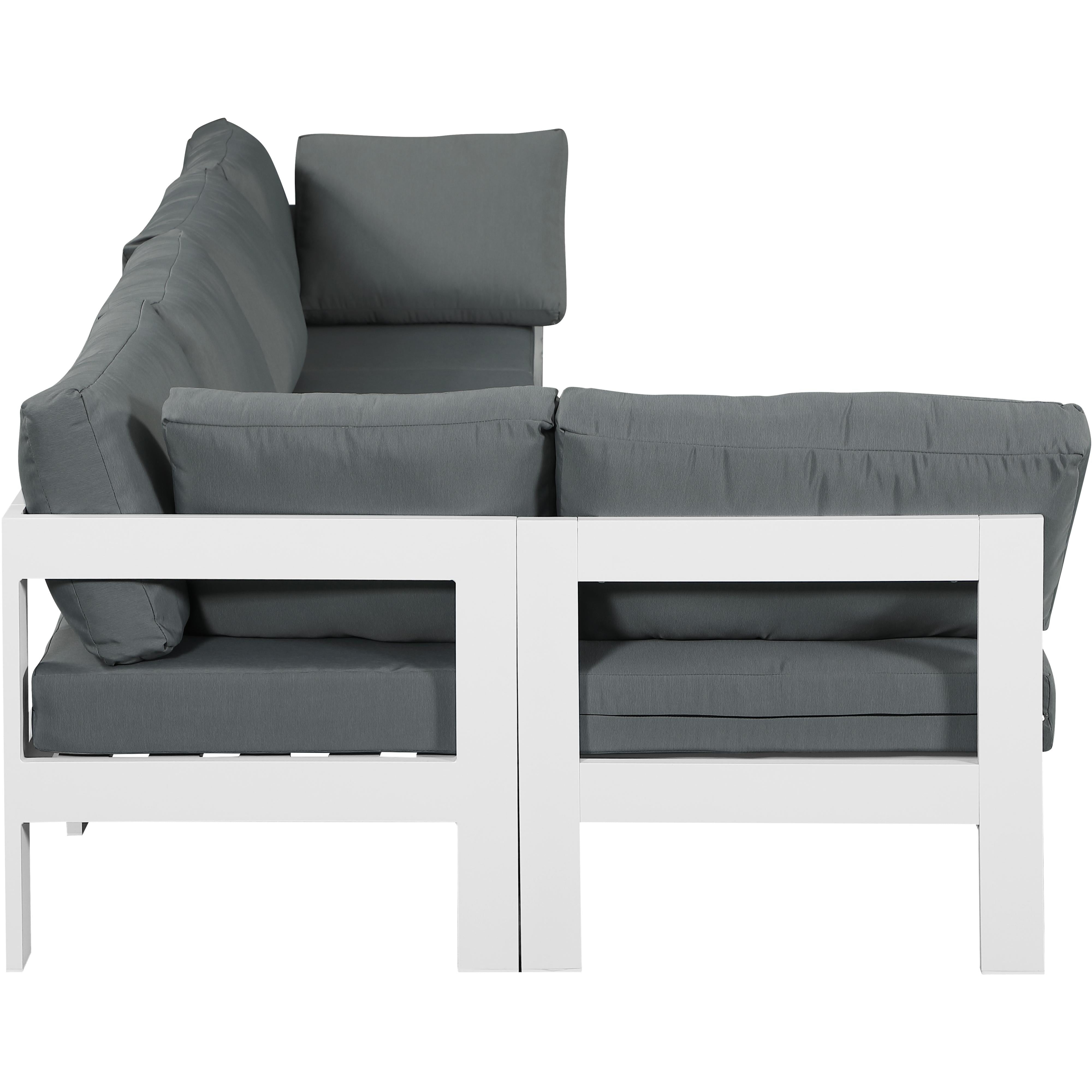 Meridian Nizuc Grey Water Resistant Fabric Outdoor Patio Modular Sectional