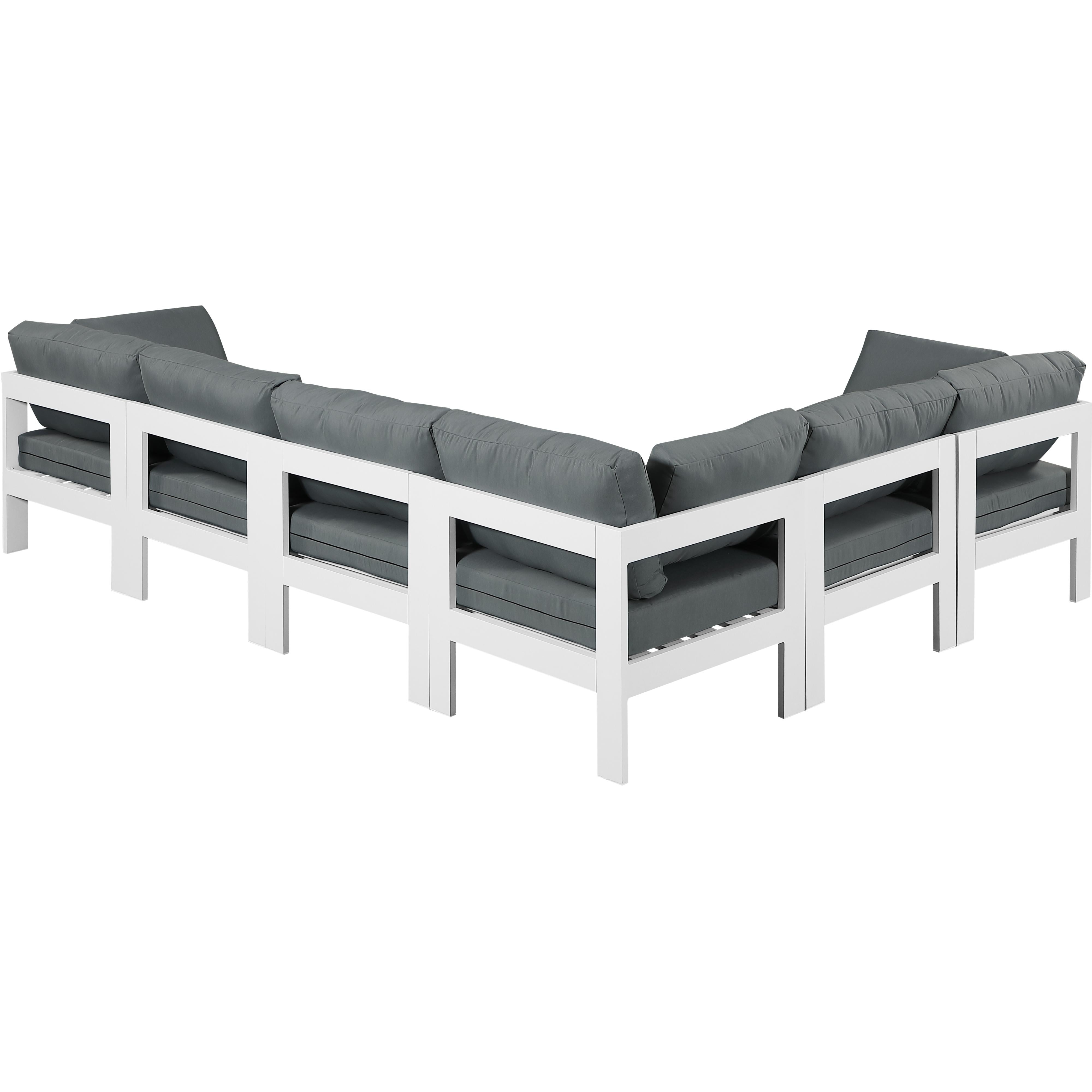 Meridian Nizuc Grey Water Resistant Fabric Outdoor Patio Modular Sectional