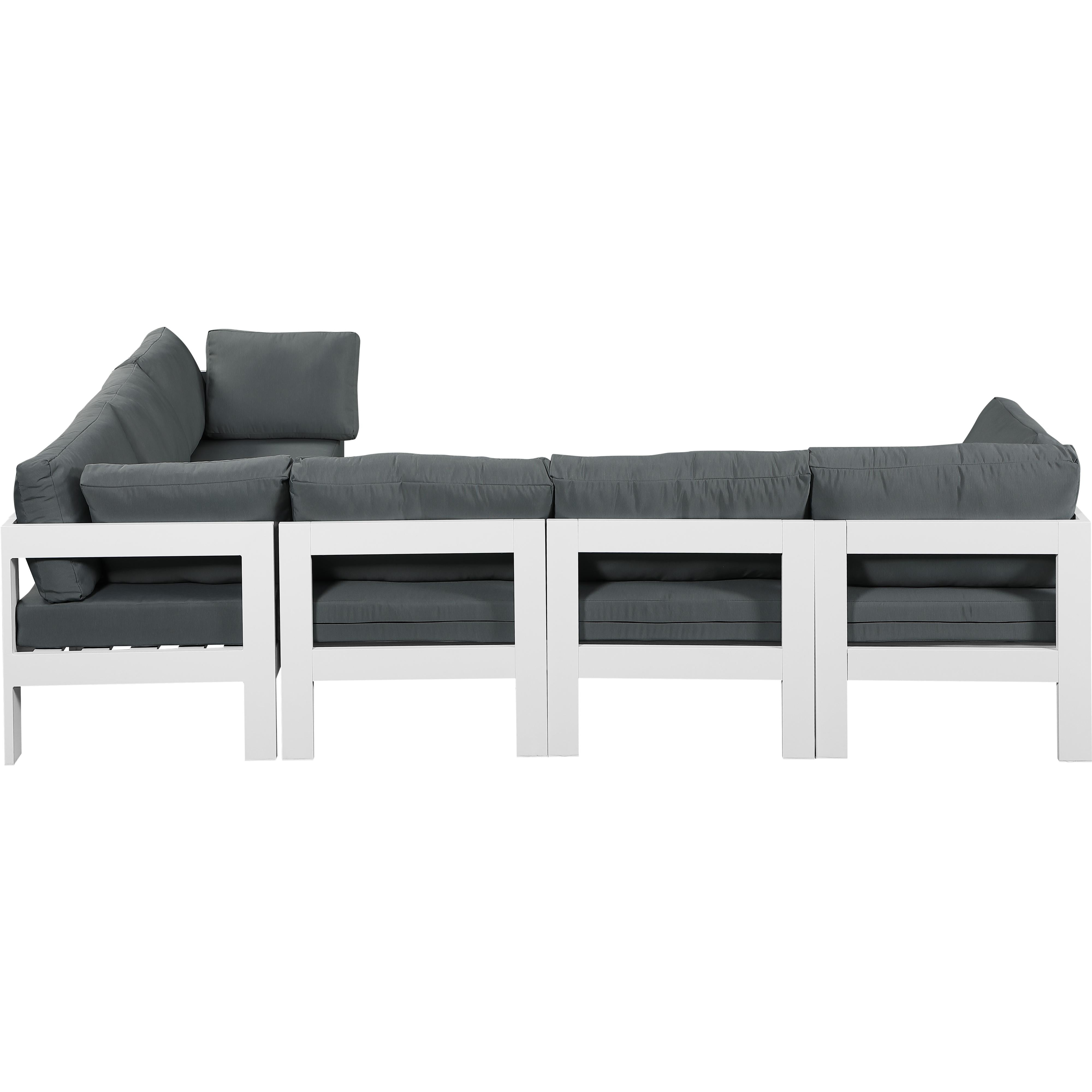 Meridian Nizuc Grey Water Resistant Fabric Outdoor Patio Modular Sectional