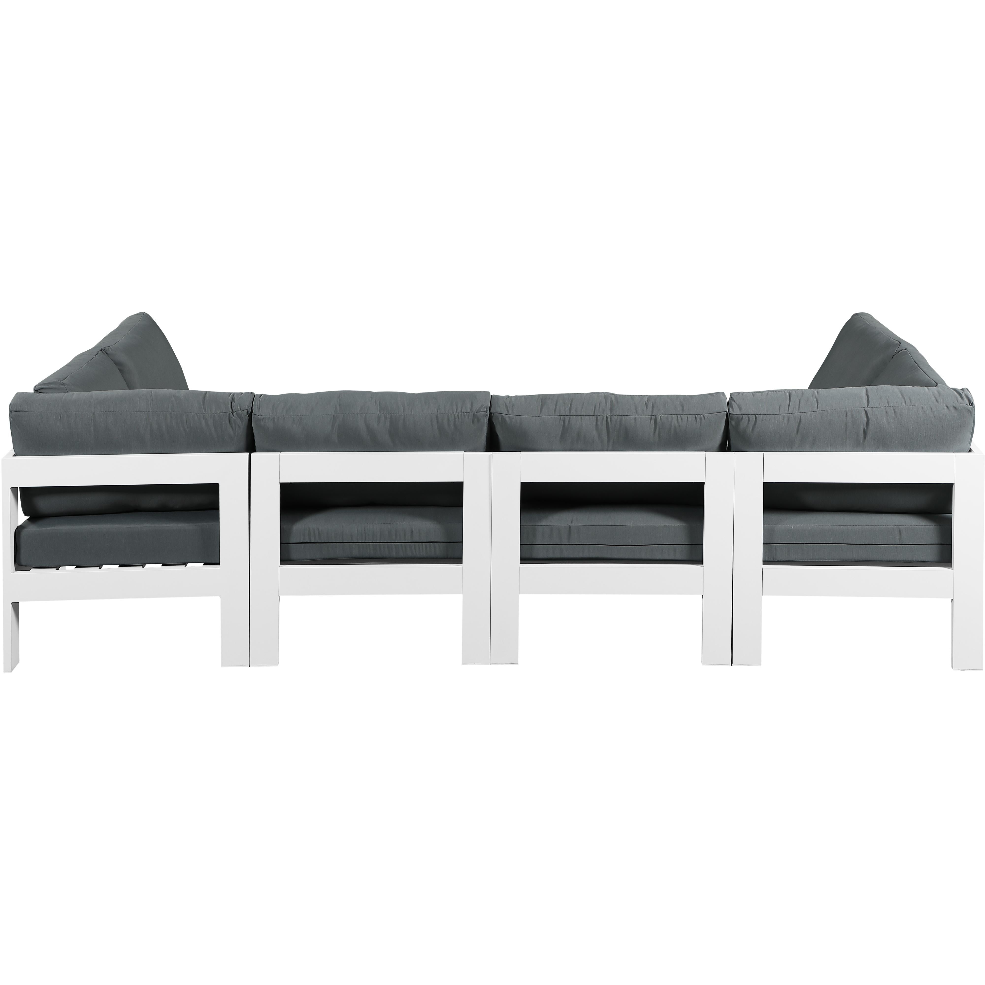 Meridian Nizuc Grey Water Resistant Fabric Outdoor Patio Modular Sectional