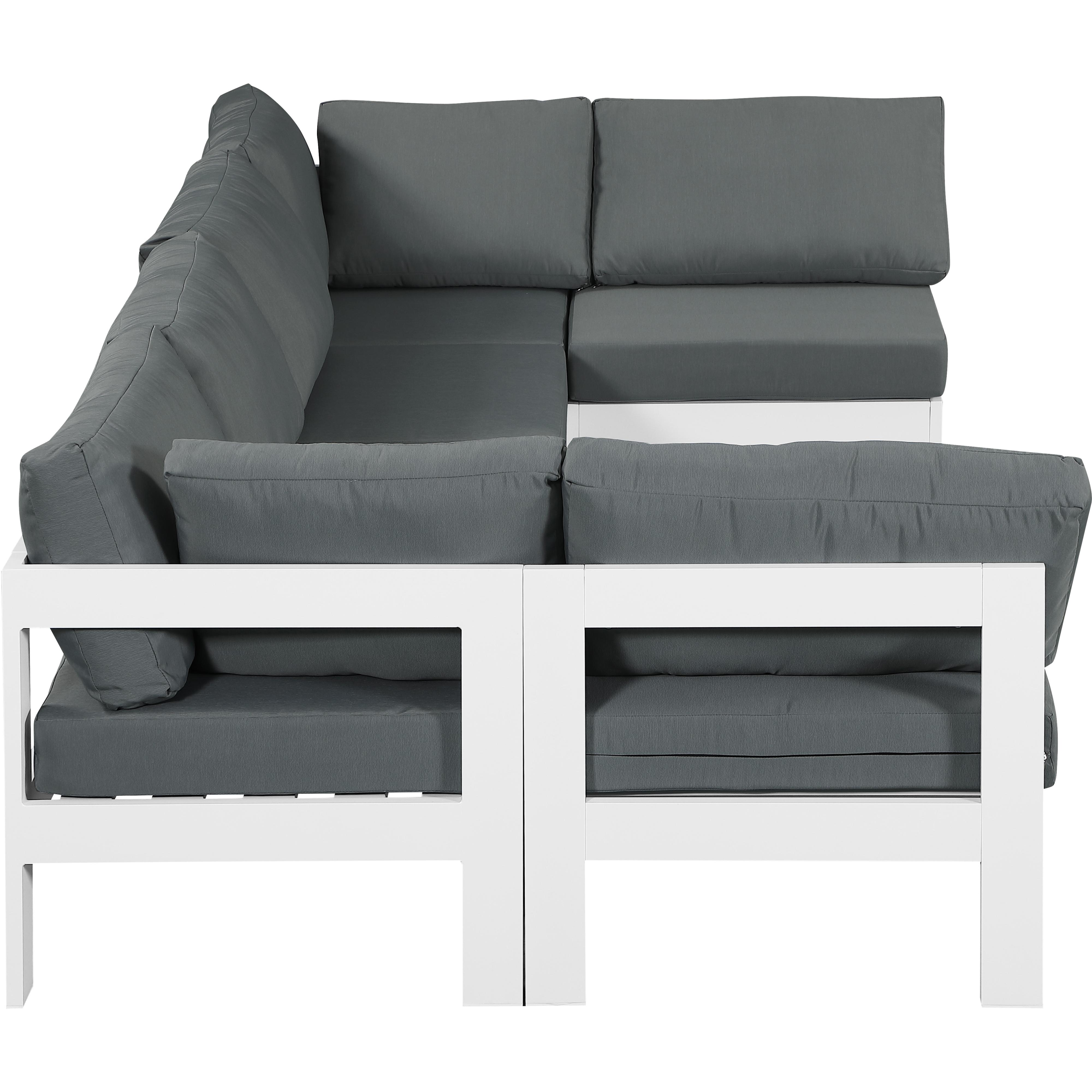 Meridian Nizuc Grey Water Resistant Fabric Outdoor Patio Modular Sectional