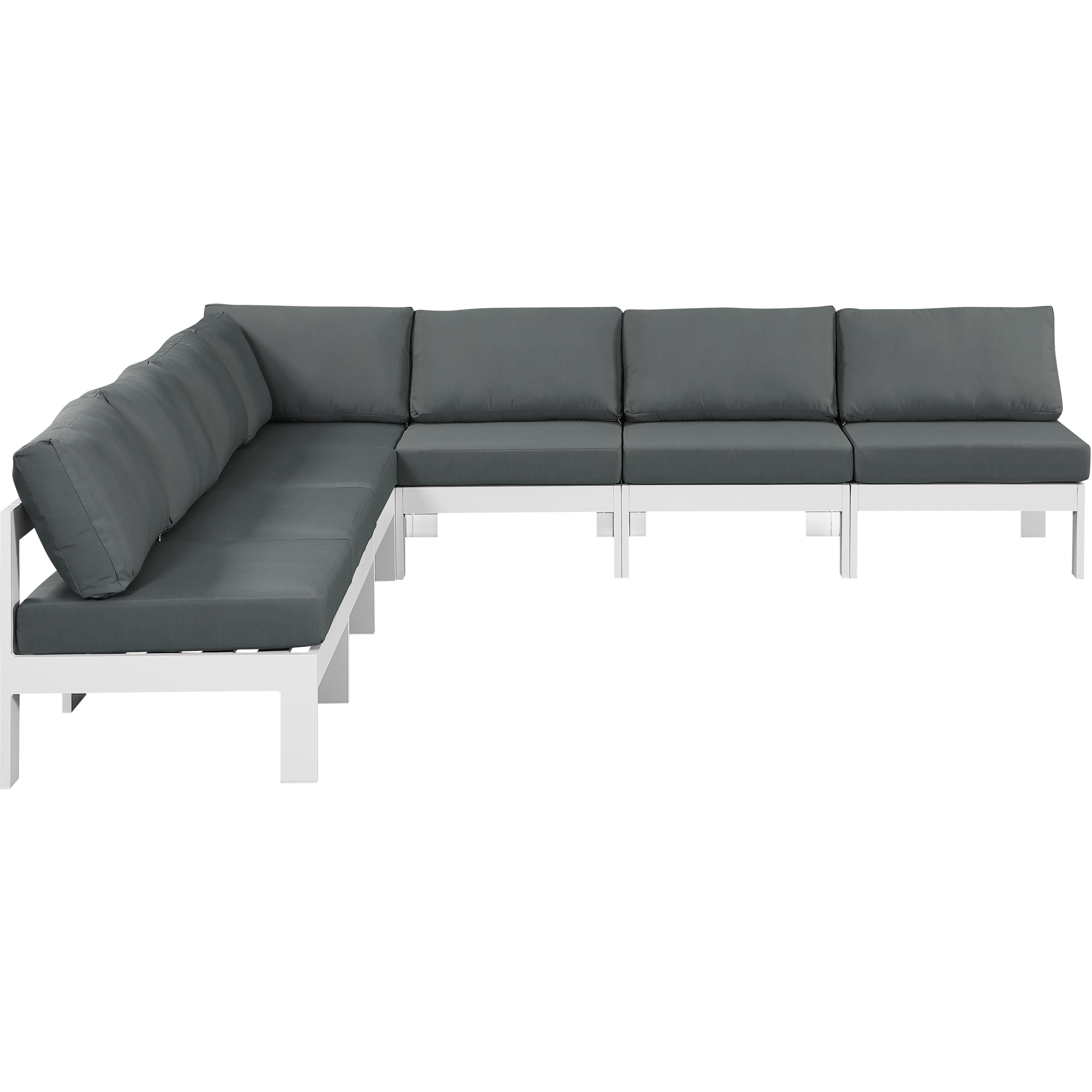 Meridian Nizuc Grey Water Resistant Fabric Outdoor Patio Modular Sectional
