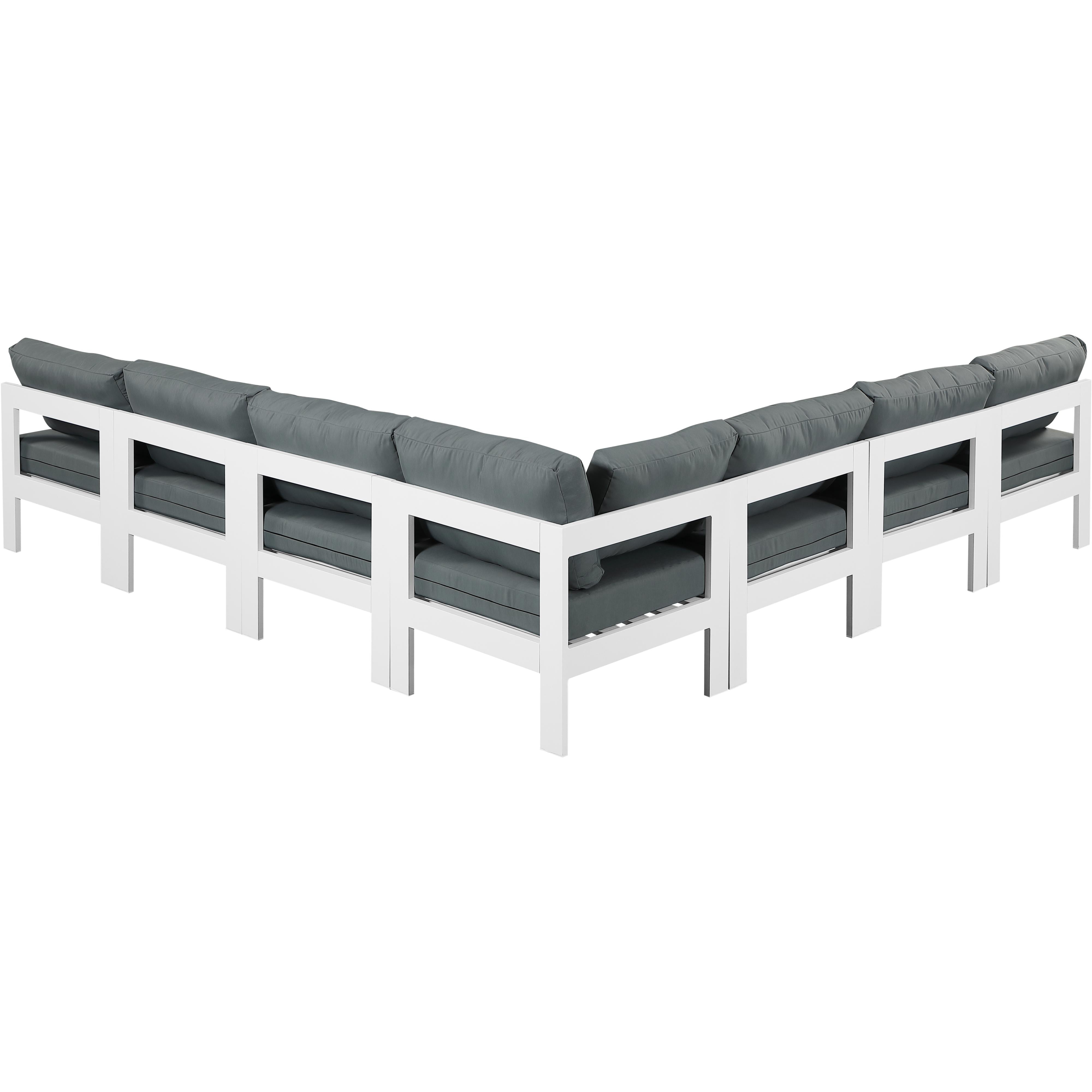 Meridian Nizuc Grey Water Resistant Fabric Outdoor Patio Modular Sectional