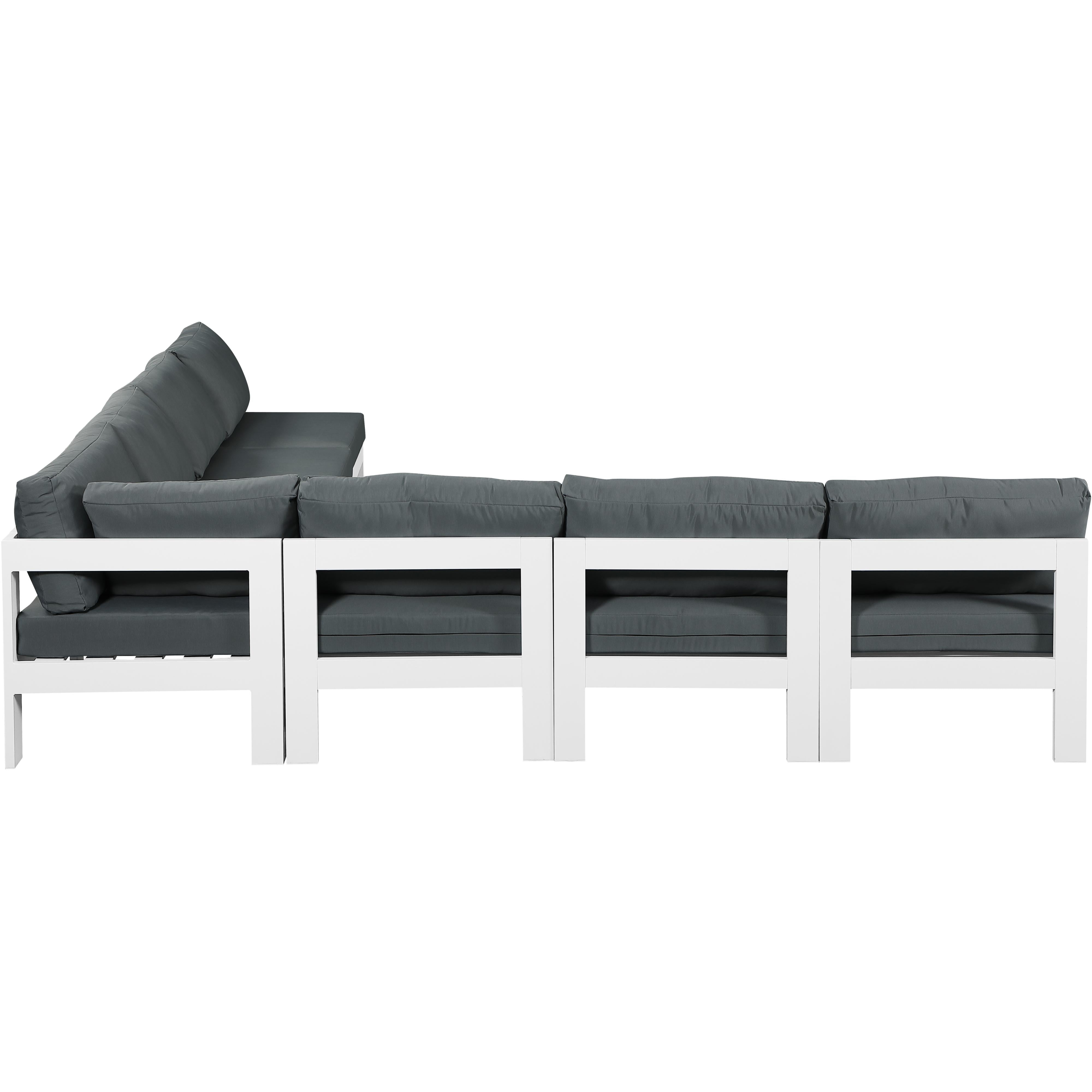 Meridian Nizuc Grey Water Resistant Fabric Outdoor Patio Modular Sectional