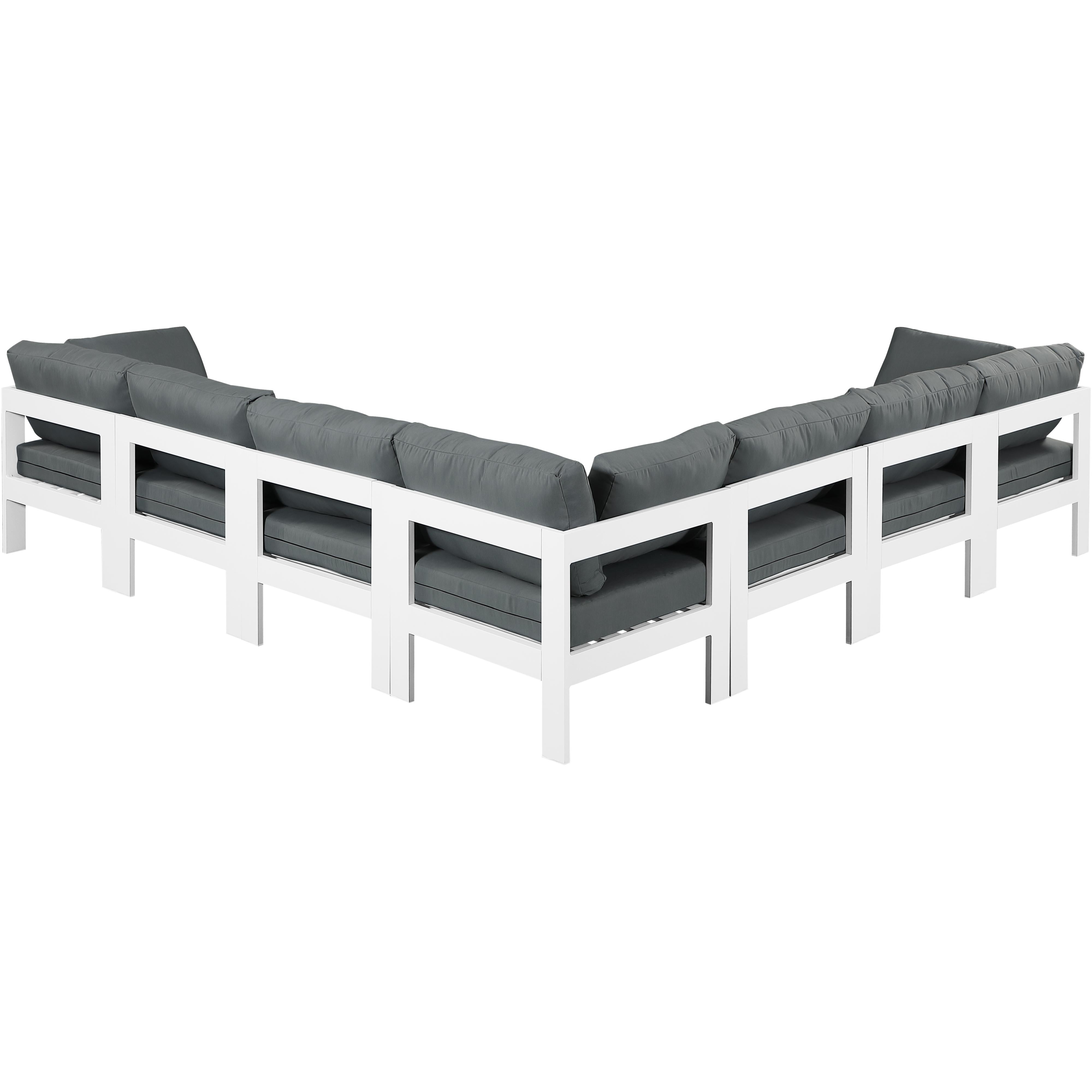 Meridian Nizuc Grey Water Resistant Fabric Outdoor Patio Modular Sectional